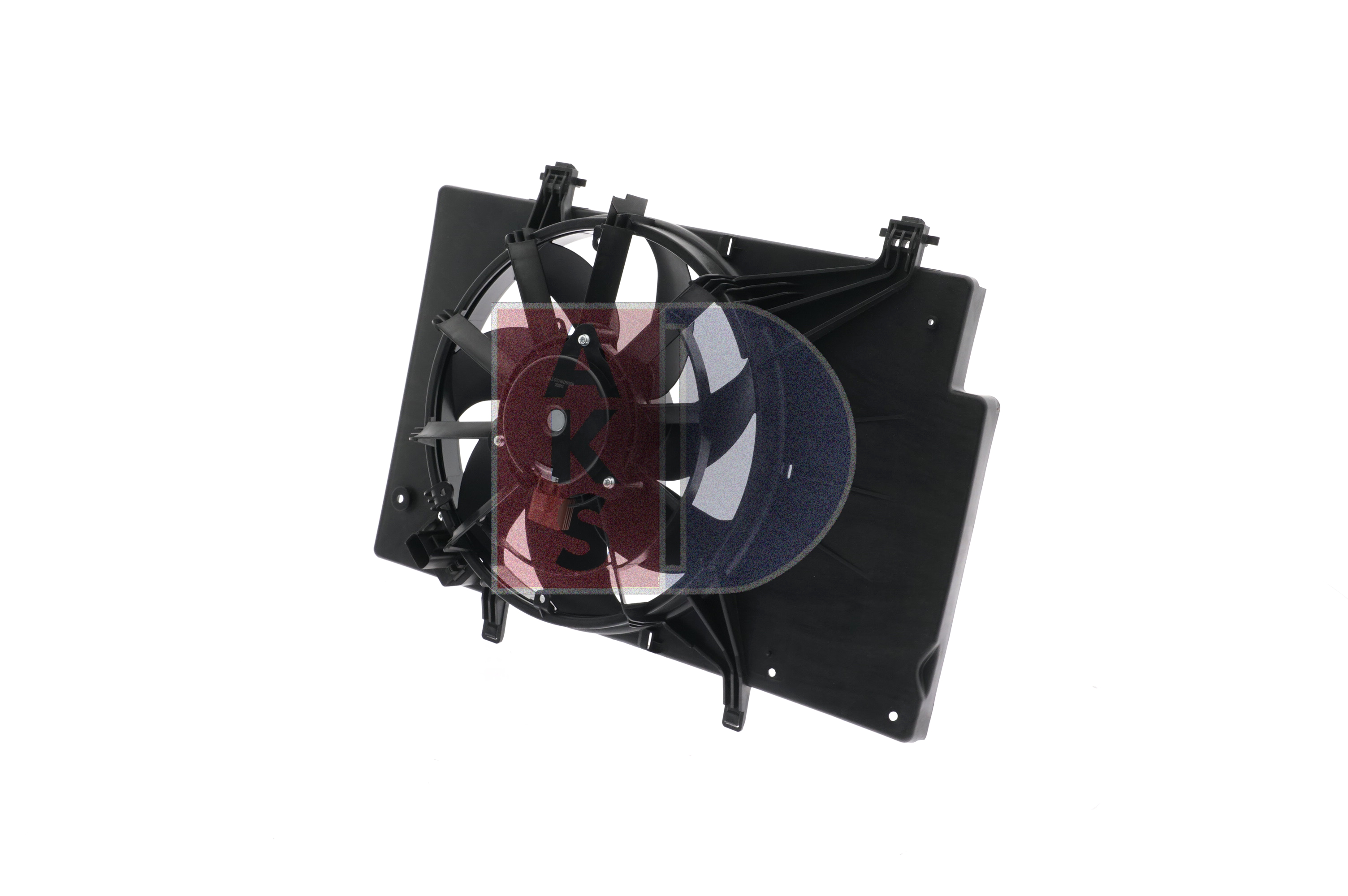 Cooling fan AKS DASIS for vehicles with air conditioning, Ø: 345 mm, 12V, 250W, with radiator fan shroud - 098112N
