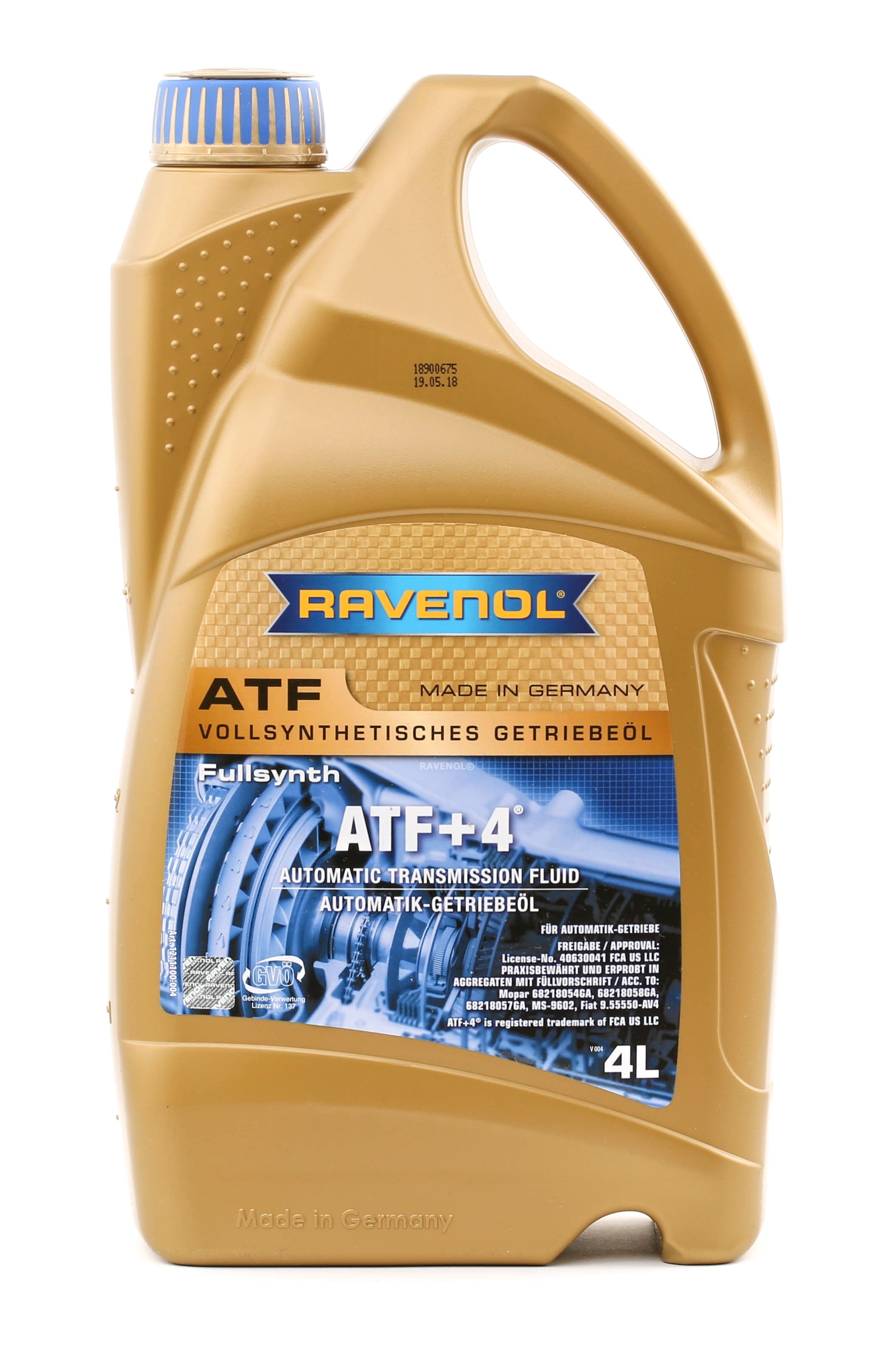 RAVENOL ATF+4 1211100-004-01-999 Automatic transmission fluid ATF IV, 4l, red
