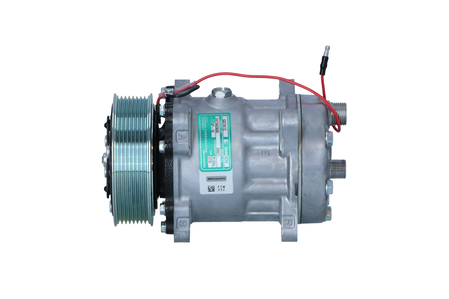 32133G NRF SD7H15-8027, 12V, PAG 100, mit PAG-Kompressoröl Riemenscheiben-Ø: 119mm, Anzahl der Rillen: 8 Klimakompressor 32133G günstig