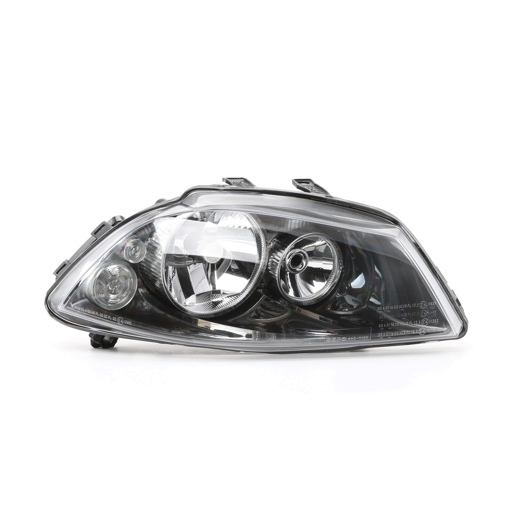 Front lights ABAKUS Right, H3, H7, with indicator, for right-hand traffic, with bulb holder, without motor for headlamp levelling, PK22s, PX26d - 445-1115R-LD-EM