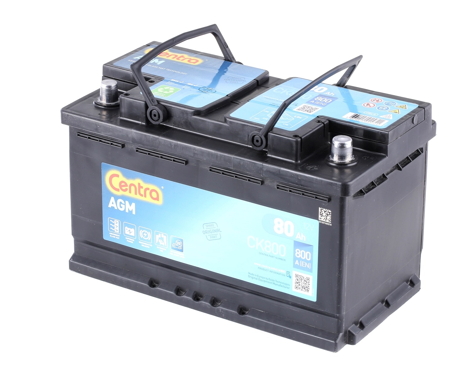 CENTRA Start-Stop CK800 Autobatterie 12V 80Ah 800A B13 AGM-Batterie