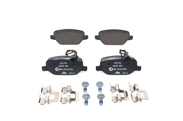 ATE 13.0460-2768.2 Brake pad set with integrated wear warning contact, with brake caliper screws