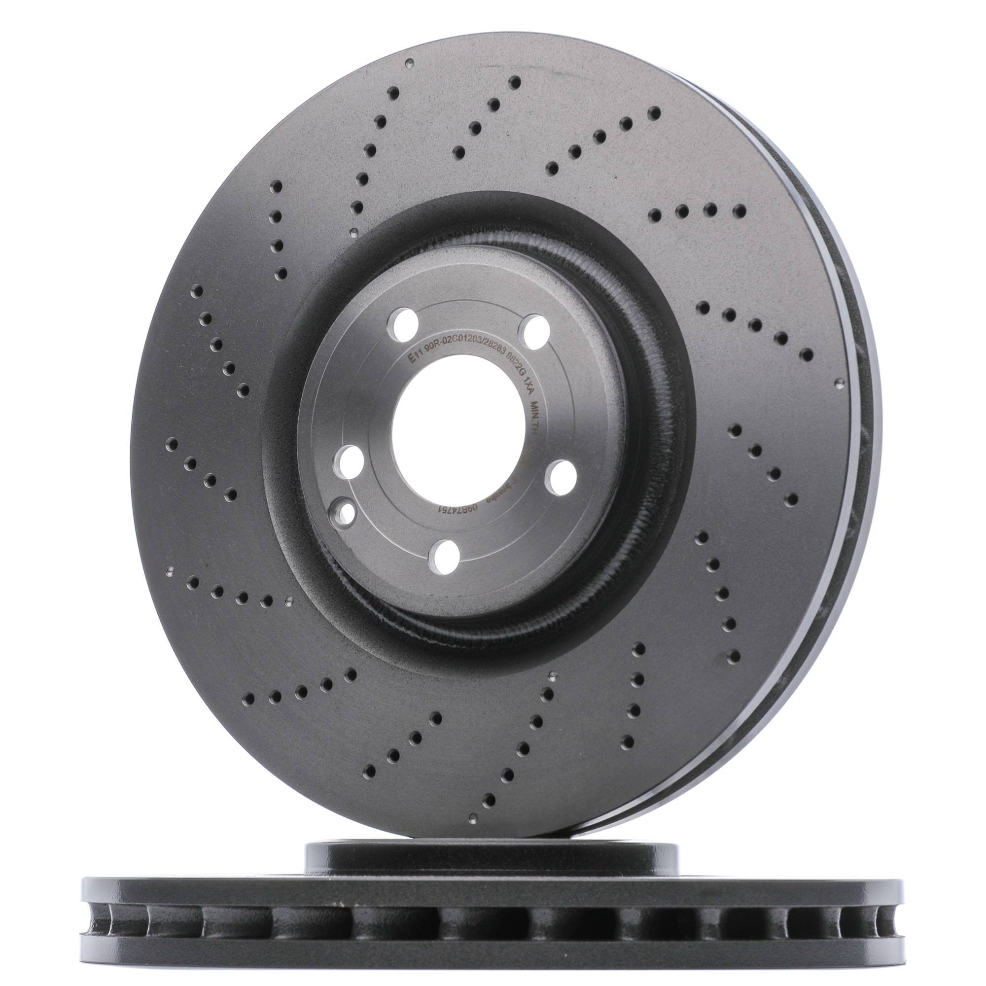 BREMBO COATED DISC LINE 09.B747.51 Brake disc 360x36mm, 5, perforated/vented, Coated, High-carbon