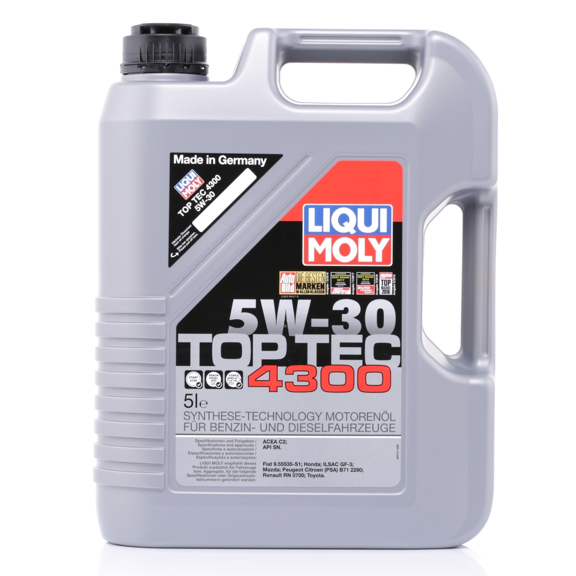 LIQUI MOLY Top Tec, 4300 2324 Engine oil 5W-30, 5l, Synthetic Oil