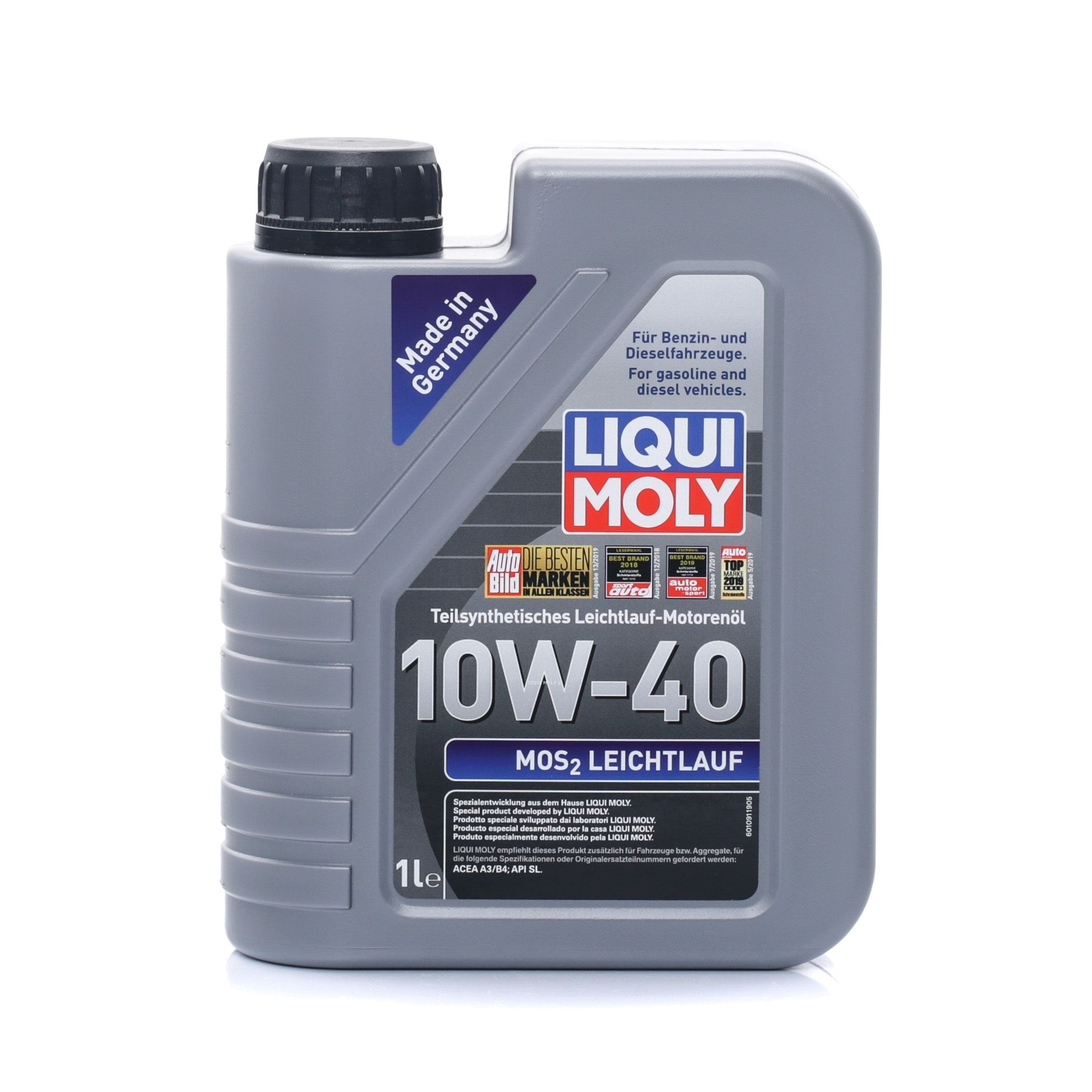 MoS2Leichtlauf10W40 LIQUI MOLY МoS2, Leichtlauf 10W-40, 1l, Teilsynthetiköl Motoröl 2626 günstig kaufen