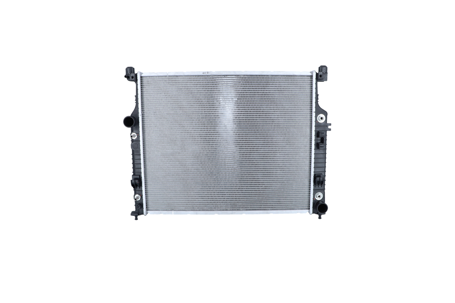 NRF 56074 Engine radiator Aluminium, 636 x 526 x 27 mm, with mounting parts, Brazed cooling fins