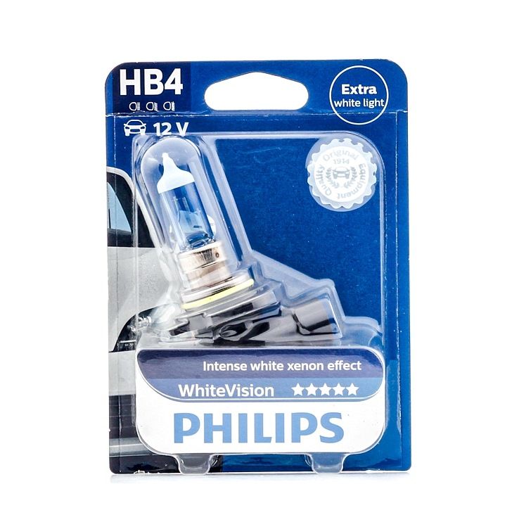 PHILIPS 9006WHVB1 Bulb, spotlight HB4 12V 51W P22d, 3700K, Halogen