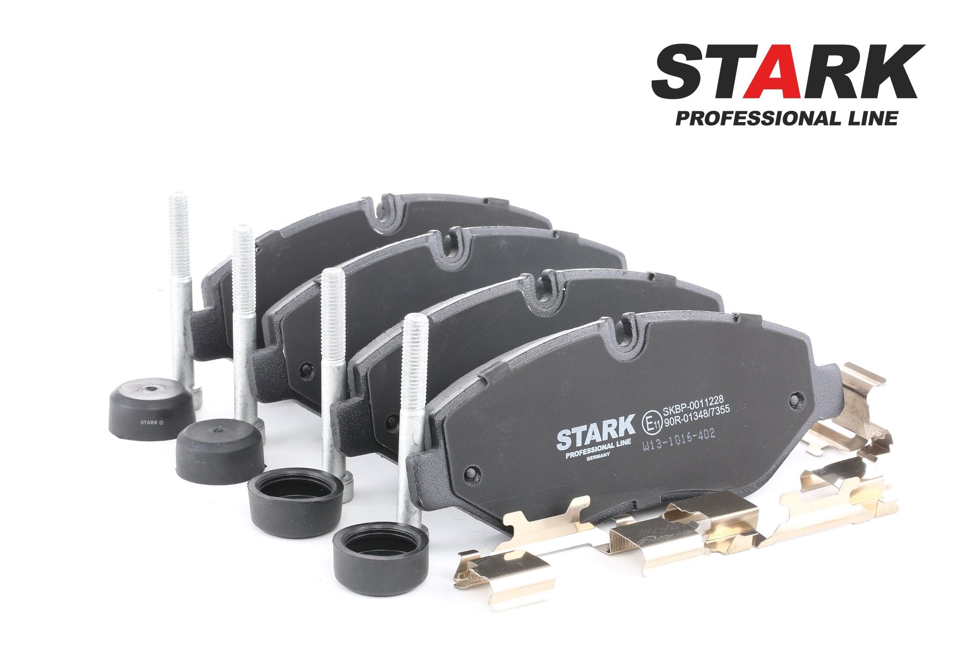 STARK SKBP-0011228 Brake pad set Front Axle, Low-Metallic, prepared for wear indicator