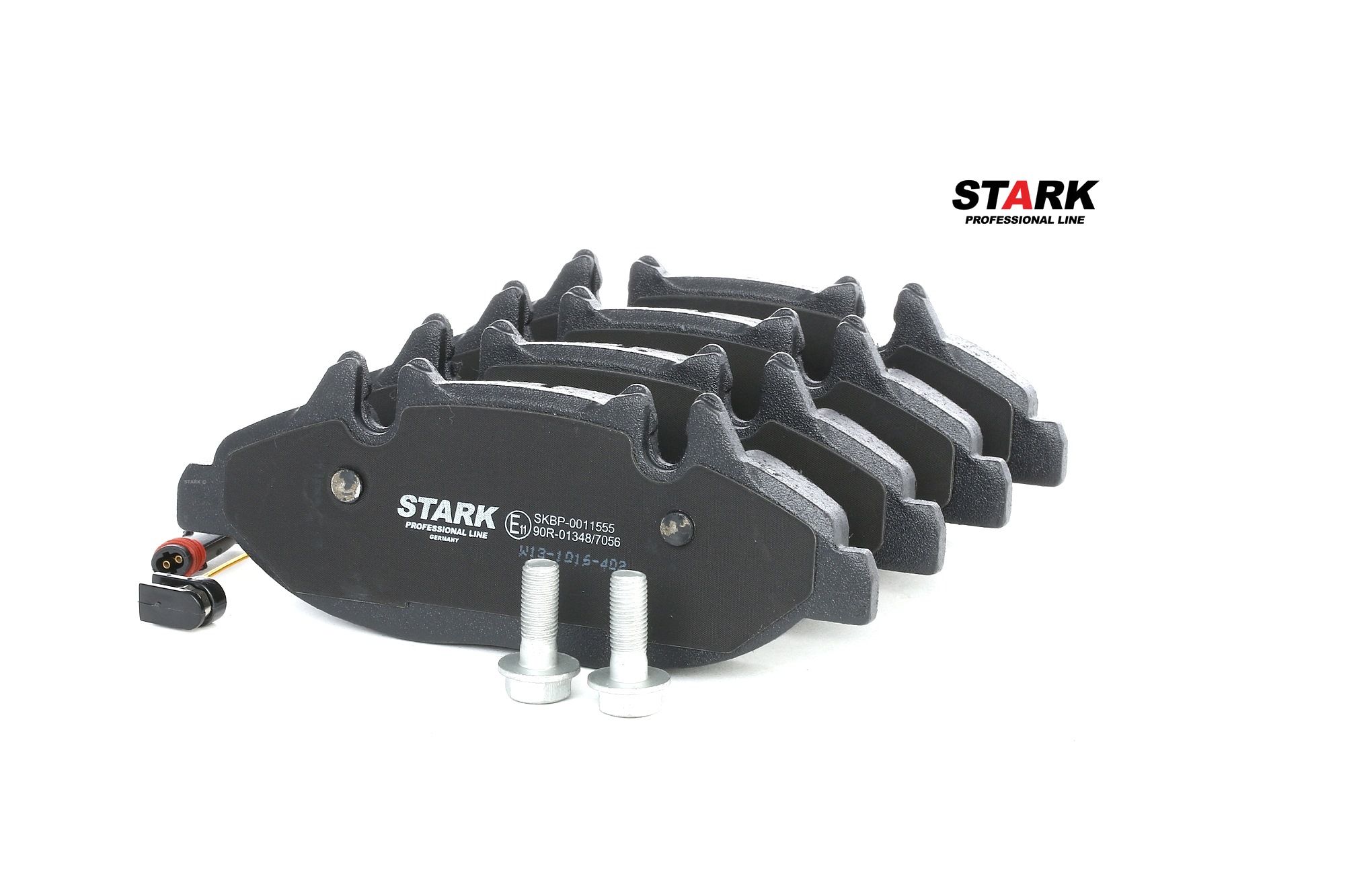 STARK Front Axle, incl. wear warning contact, with brake caliper screws, with accessories Height: 60,2mm, Width: 165mm, Thickness: 20,2mm Brake pads SKBP-0011229 buy
