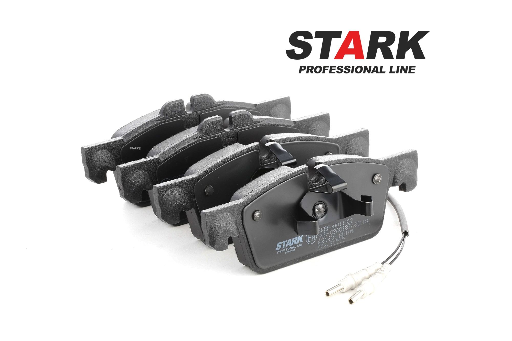 STARK SKBP-0011332 Brake pad set Front Axle, incl. wear warning contact, with piston clip