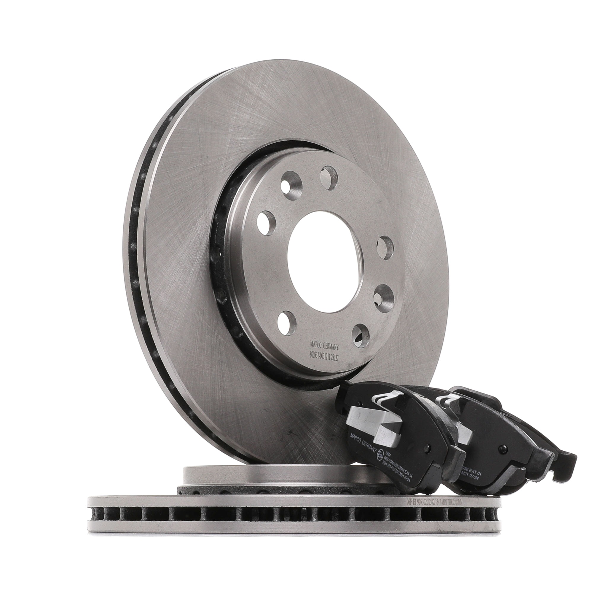 MAPCO Vorderachse, Belüftet, mit Anti-Quietsch-Blech, nicht für Verschleißwarnanzeige vorbereitet Ø: 280mm, Bremsscheibendicke: 24mm Bremsenset 47177 online kaufen