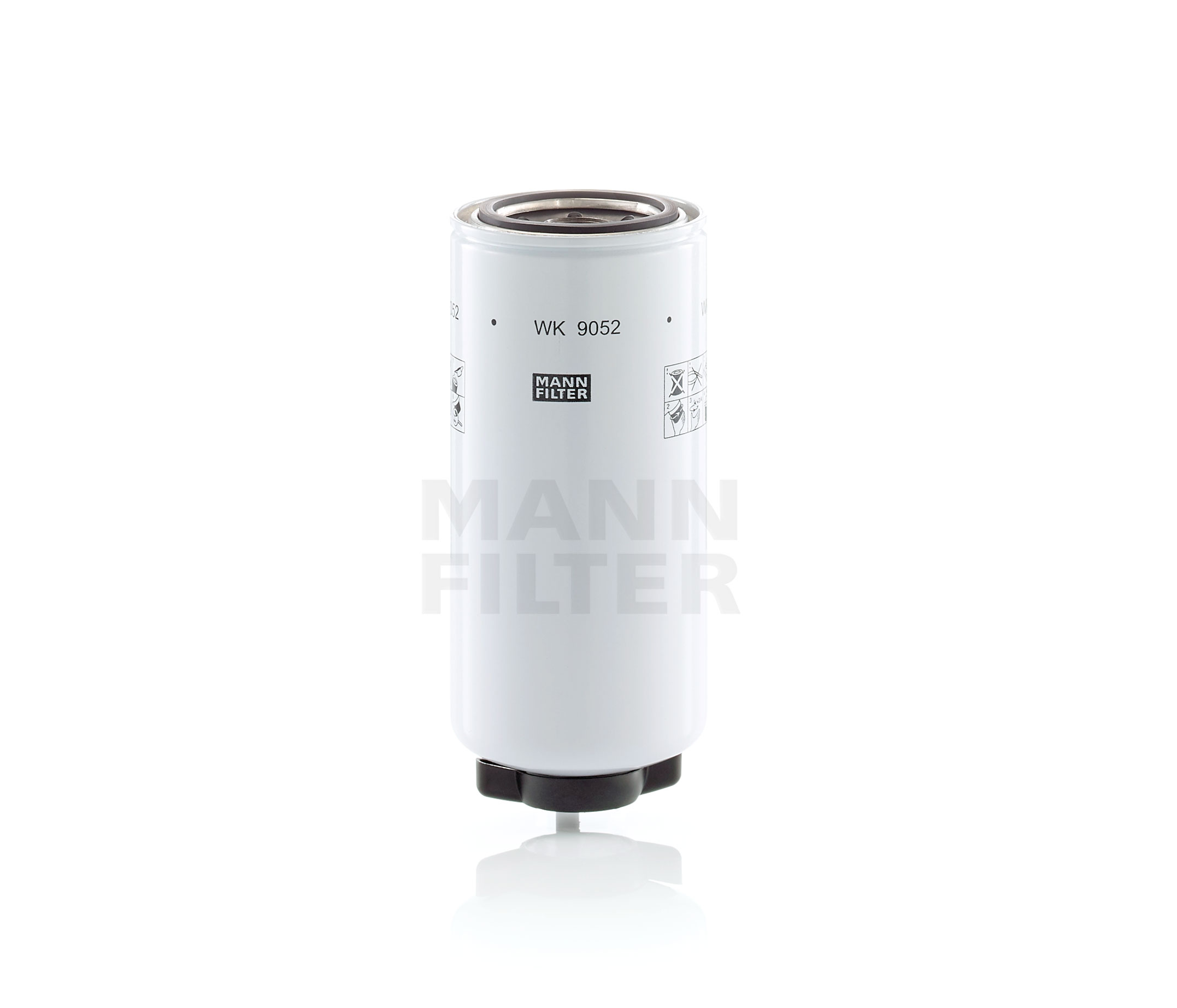 MANN-FILTER with water drain screw, with gasket/seal Height: 219mm Inline fuel filter WK 9052 x buy