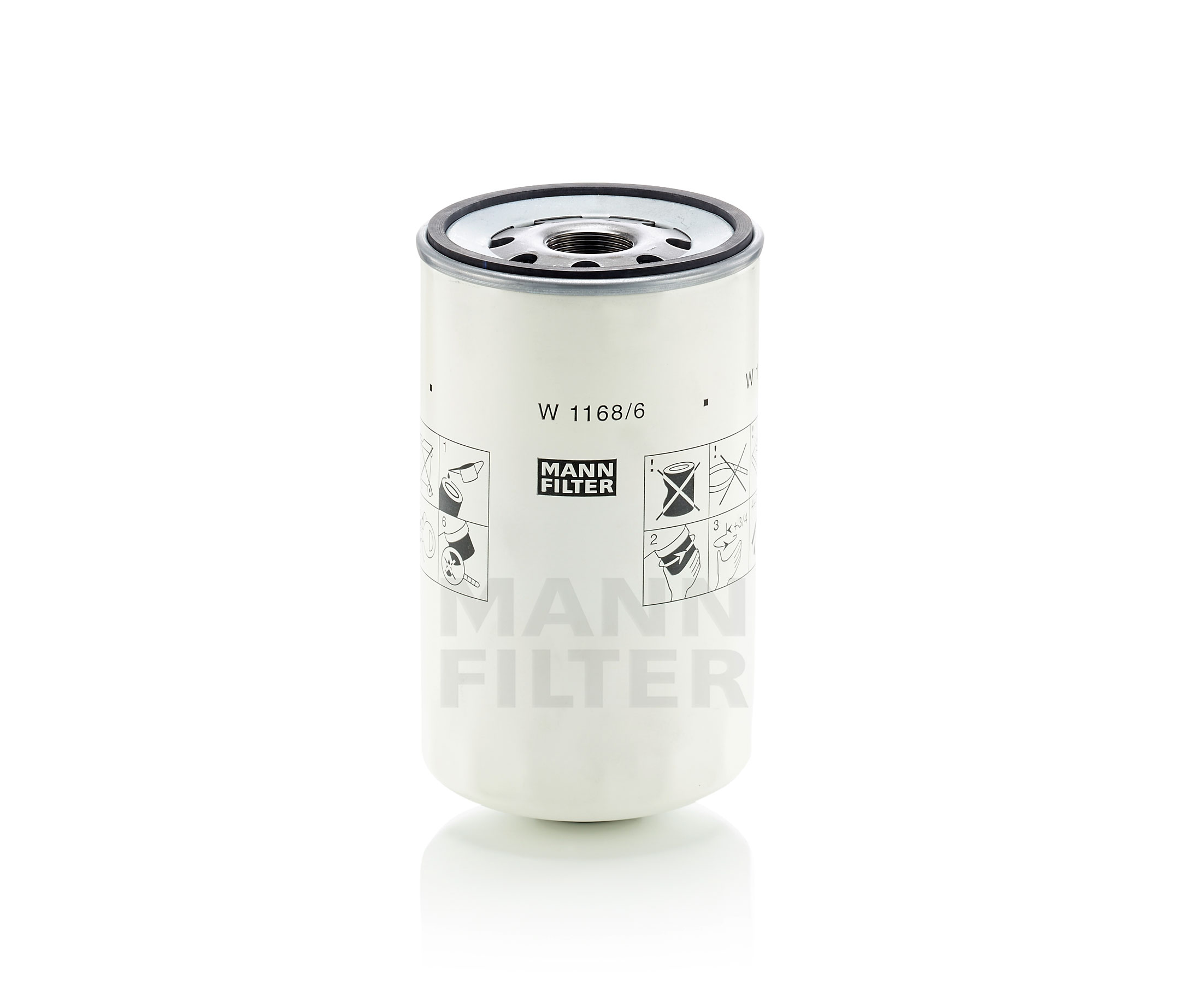MANN-FILTER 1 1/8-16 UN-2B, Spin-on Filter Ø: 108mm, Height: 187mm Oil filters W 1168/6 buy