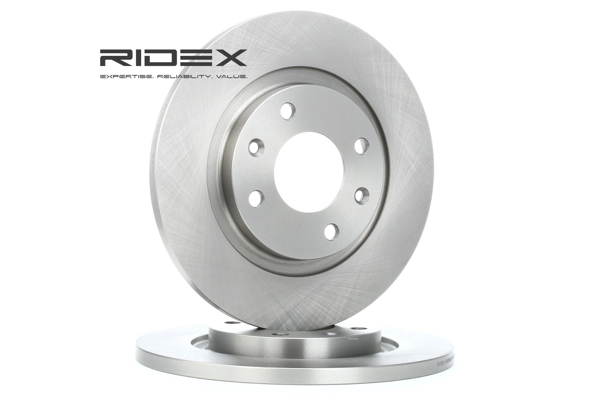 RIDEX 82B0657 Citroen C2 JM 2017 Kit dischi freno Pieno, Non rivestito, senza bullone fissaggio ruota, senza mozzo portaruota