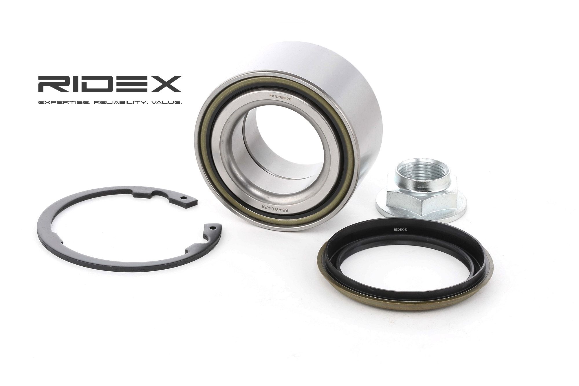 RIDEX 654W0428 Wheel bearing kit Front Axle, 76 mm