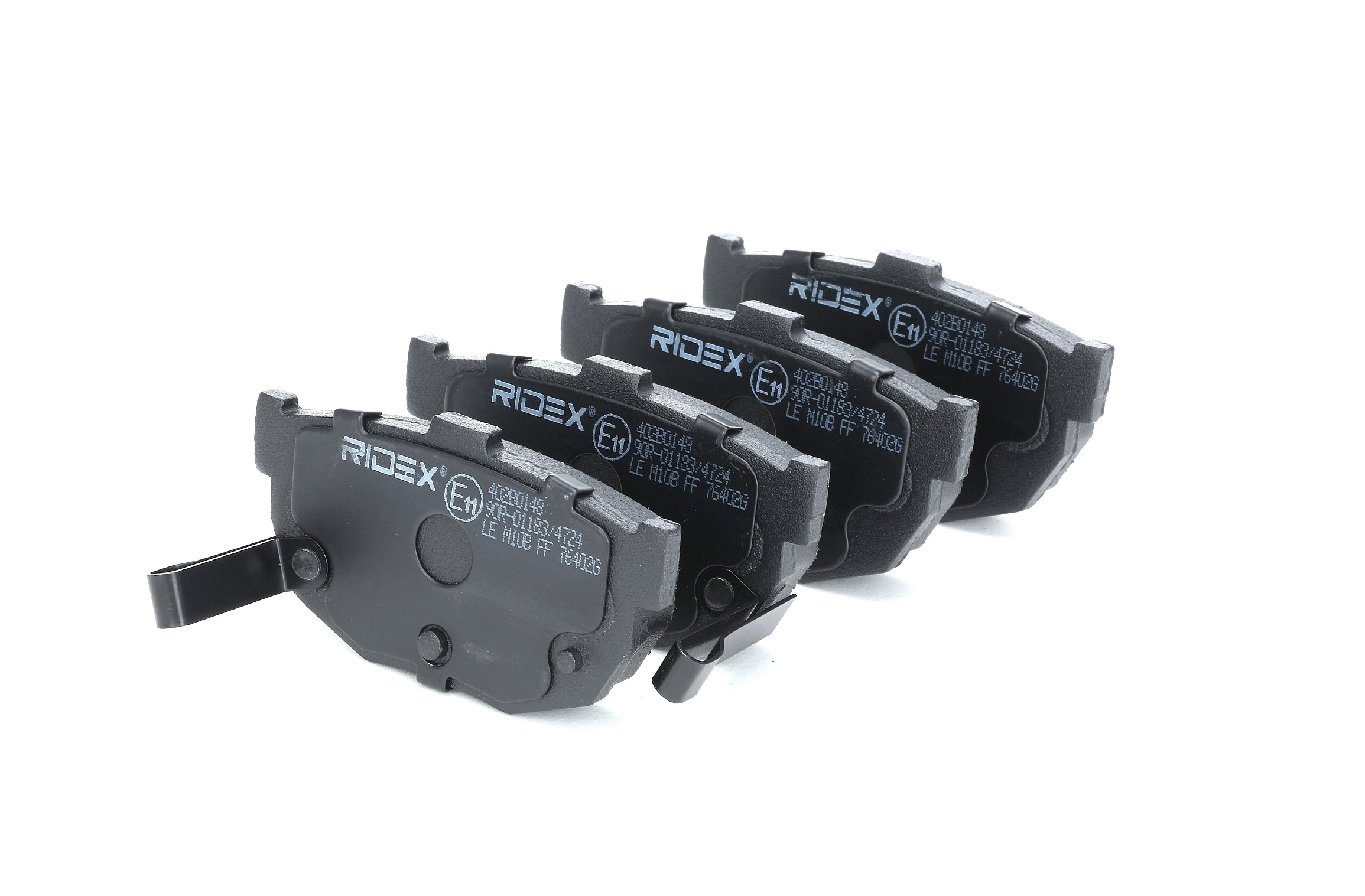 RIDEX 402B0148 Brake pad set Rear Axle, with acoustic wear warning, with anti-squeak plate