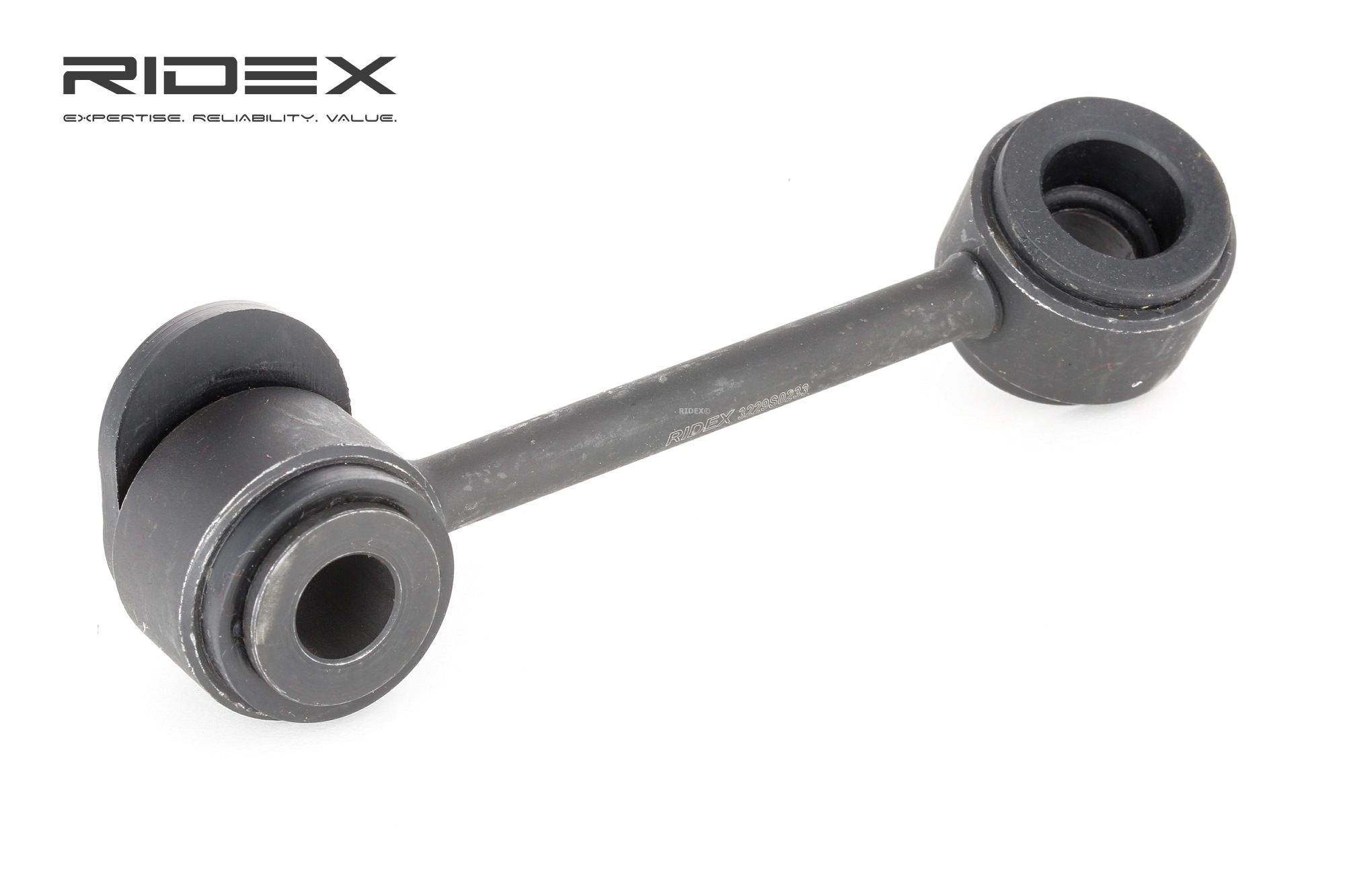 RIDEX 3229S0233 Anti-roll bar link Front Axle Right, 115mm, with accessories