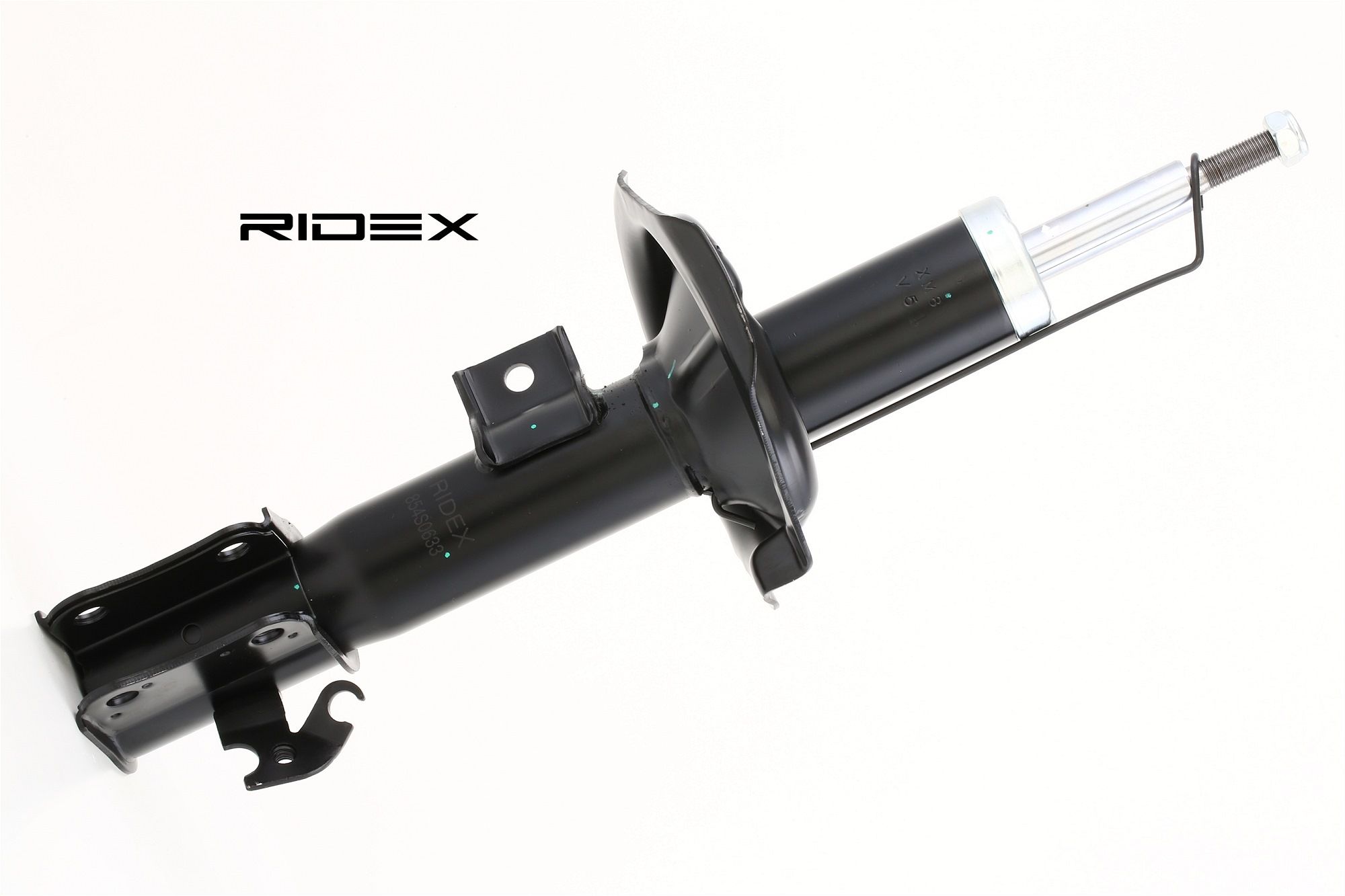 RIDEX 854S0633 Shock absorber Front Axle Left, Gas Pressure, Twin-Tube, Suspension Strut, Top pin, Bottom Clamp
