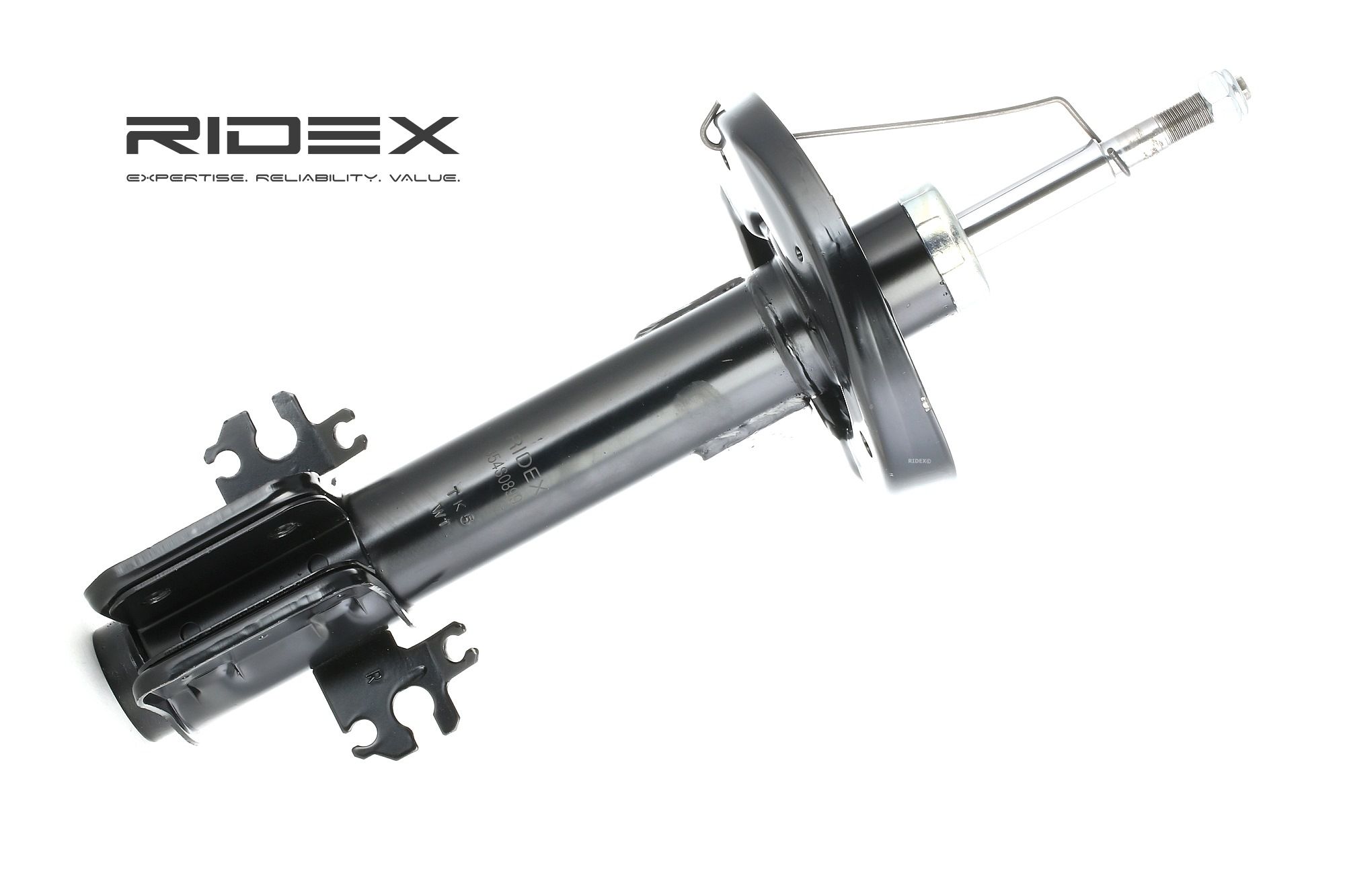 RIDEX 854S0899 Shock absorber Front Axle, Gas Pressure, 558x370 mm, Twin-Tube, Suspension Strut, Top pin, Bottom Clamp