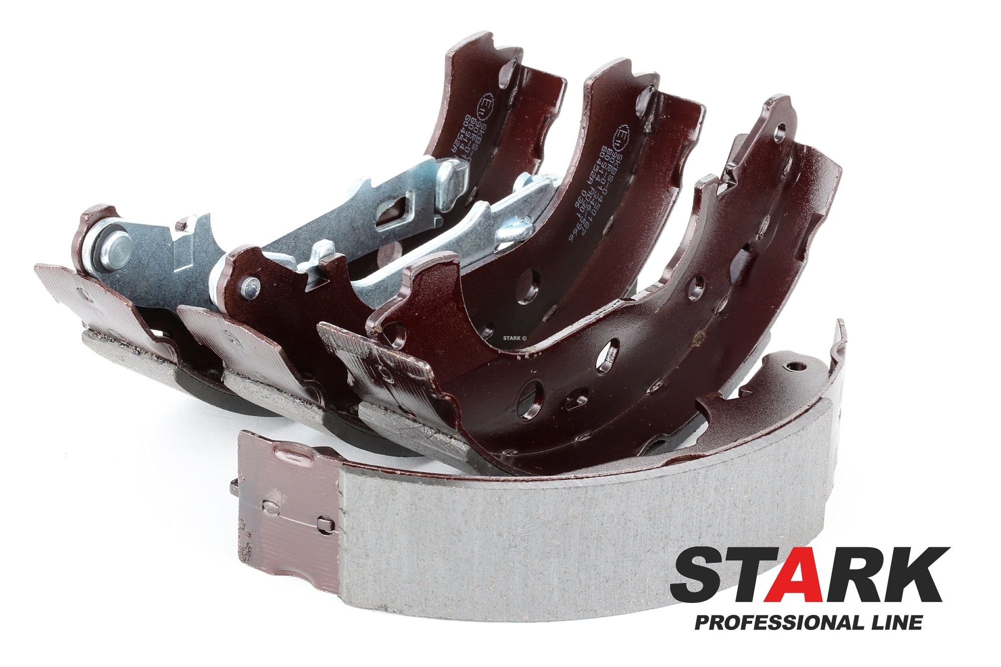 STARK SKBS-0450187 Brake Shoe Set Rear Axle, Ø: 228,6 x 42 mm, with handbrake lever