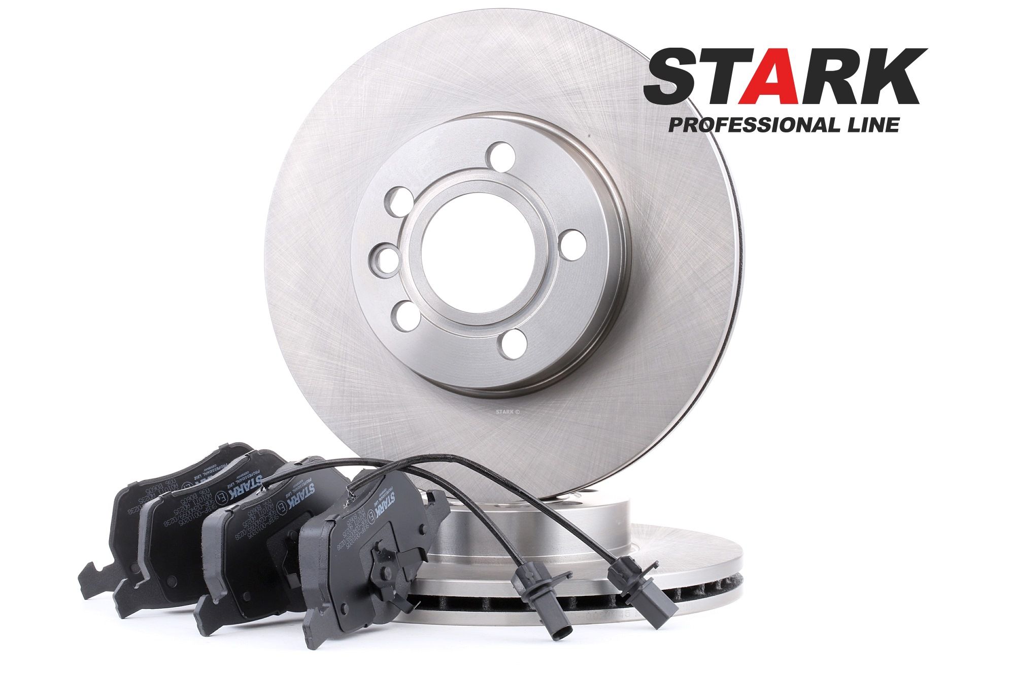 STARK SKBK-1090025 Brake discs and pads set Front Axle, Vented, with integrated wear sensor