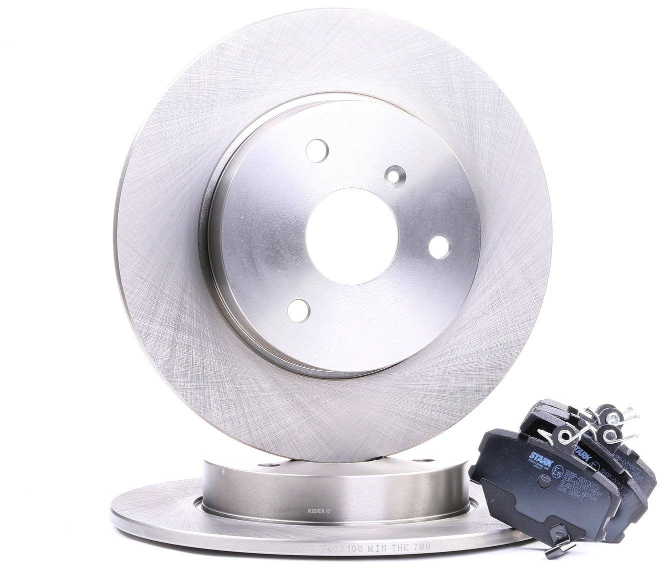 STARK SKBK-1090052 Brake discs and pads set Front Axle, solid, with acoustic wear warning