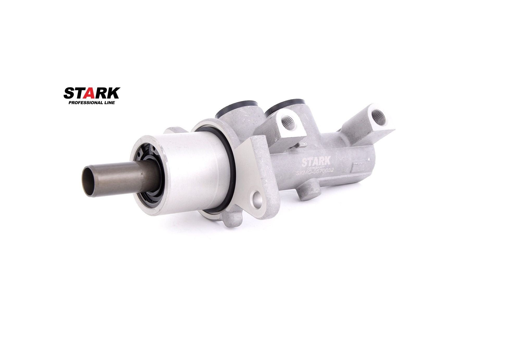 STARK SKMC-0570032 Brake master cylinder Number of connectors: 2, Ø: 23.81 mm, Front, Aluminium, 1x M10x1.0, for vehicles without ESP