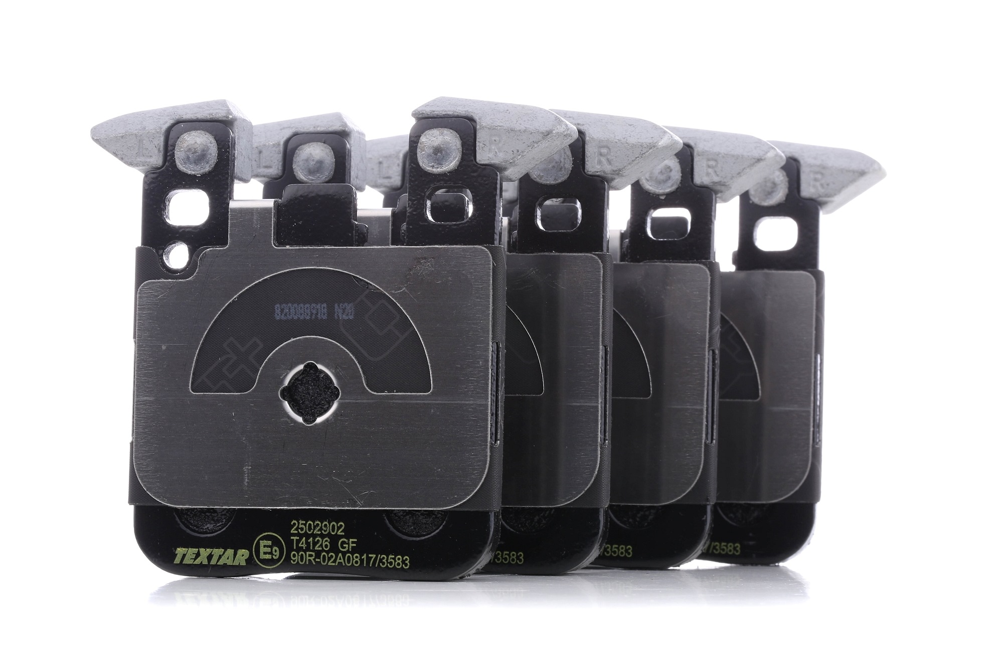 TEXTAR 2502902 Brake pad set prepared for wear indicator, with counterweights