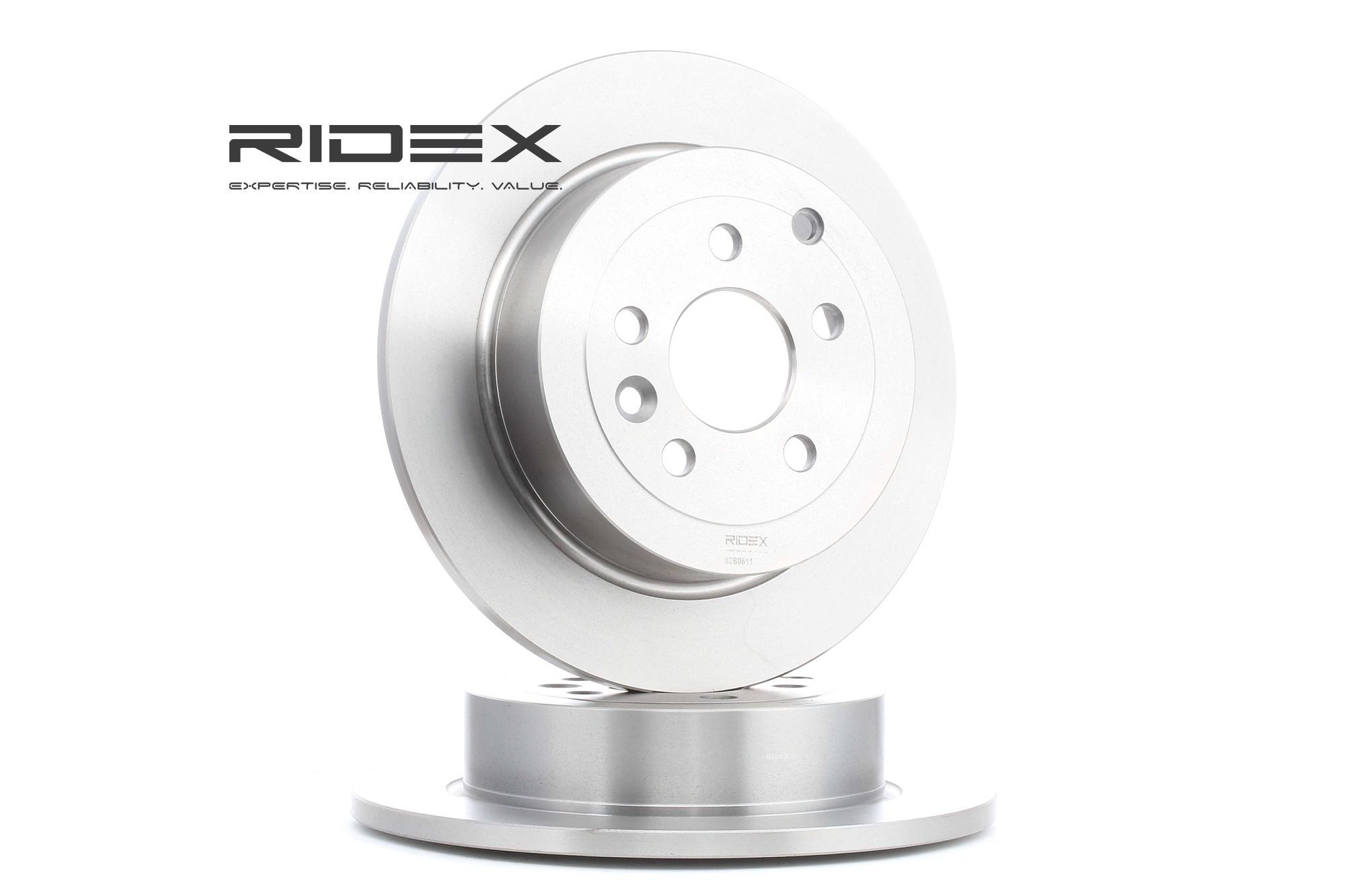 RIDEX 82B0611 Brake disc Rear Axle, 302,0x12mm, 5x108, solid, Uncoated