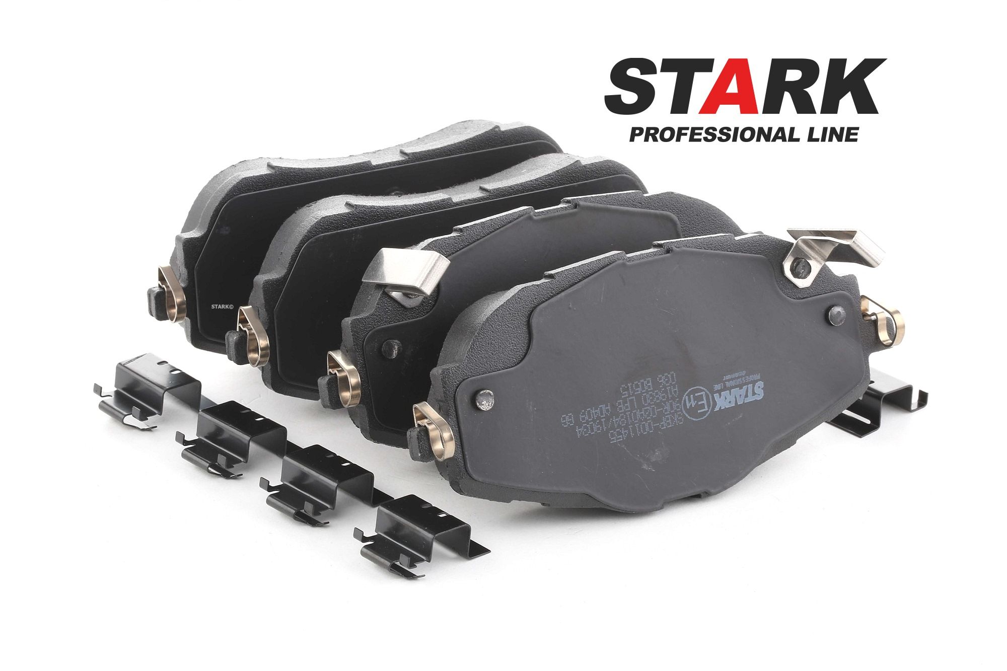 STARK SKBP-0011455 Brake pad set Front Axle, with acoustic wear warning, with anti-squeak plate, with accessories