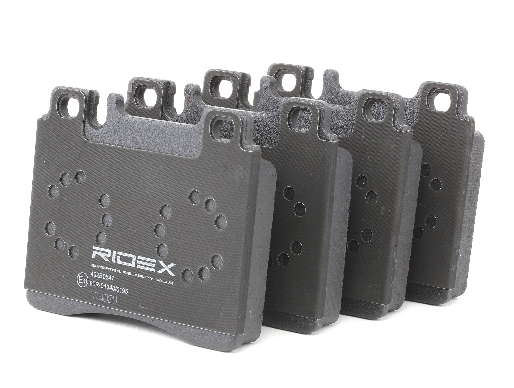 RIDEX 402B0547 Brake pad set Front Axle, prepared for wear indicator, excl. wear warning contact