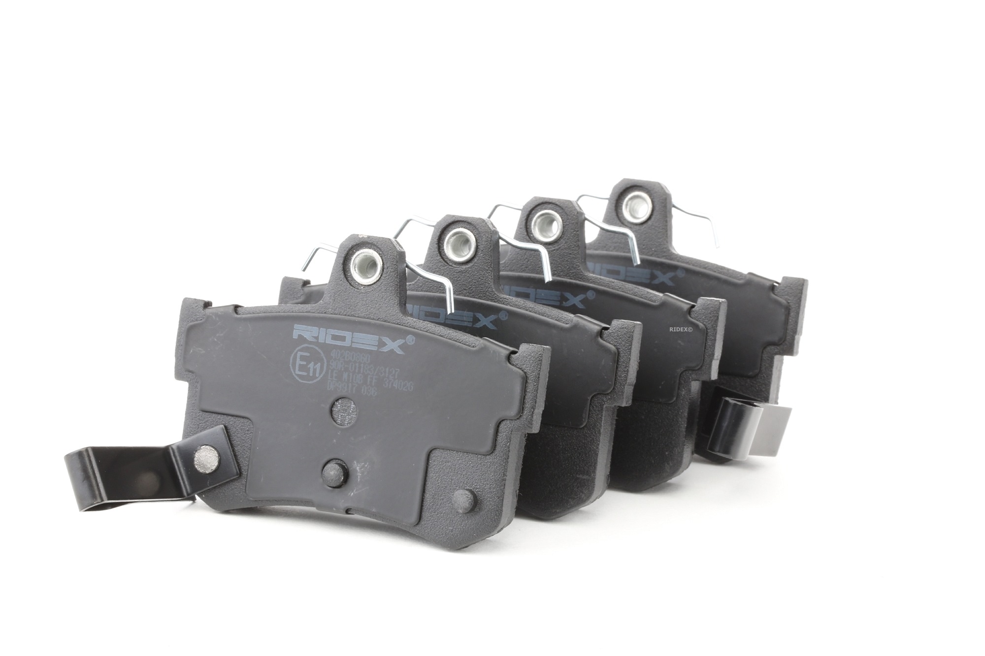 RIDEX Bremsbelagsatz 402B0860 Hinterachse, Low-Metallic, mit akustischer Verschleißwarnung Höhe: 62,2mm, Breite: 85,2mm, Dicke/Stärke: 15,3mm