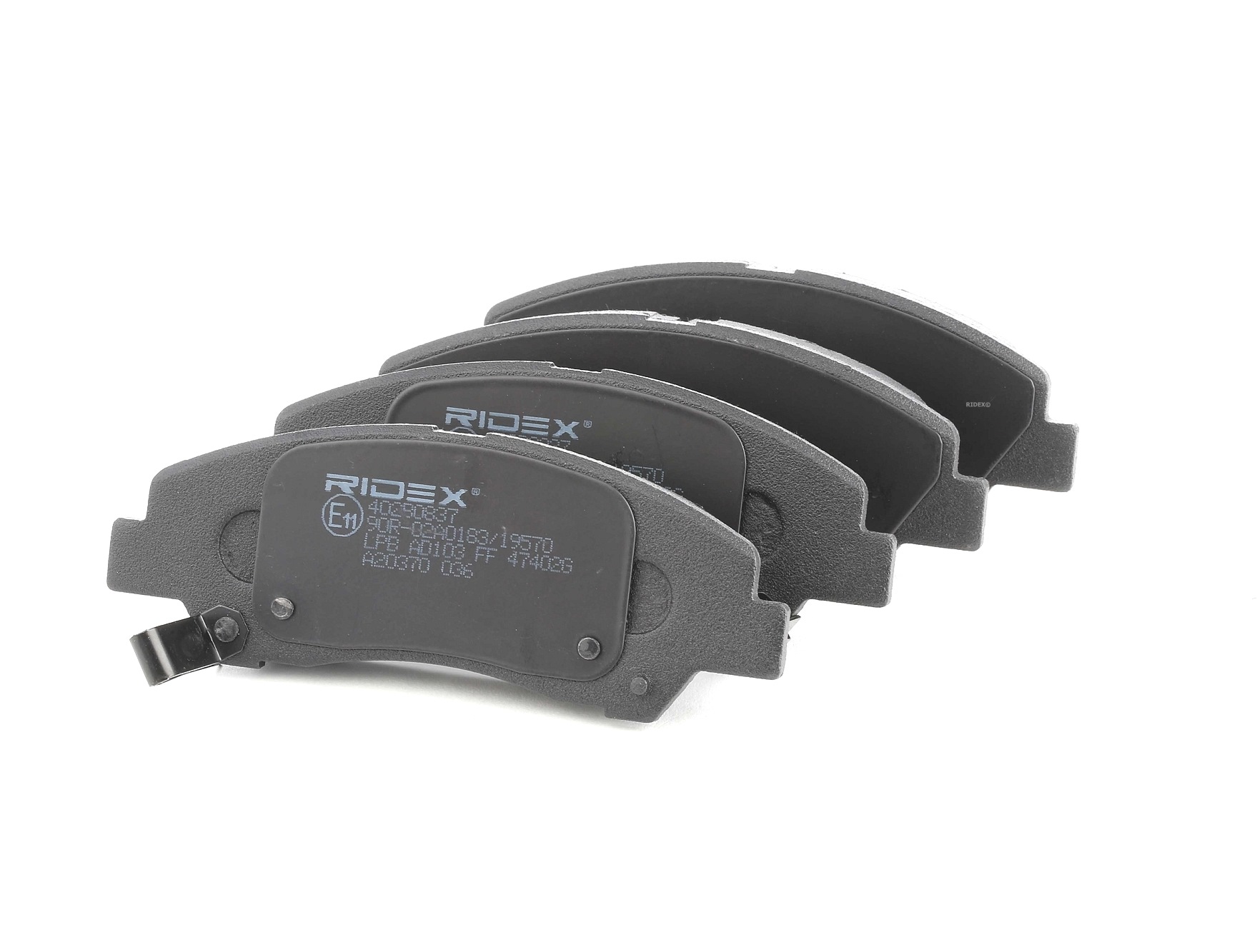 RIDEX 402B0837 Brake pad set Front Axle, with acoustic wear warning, with accessories