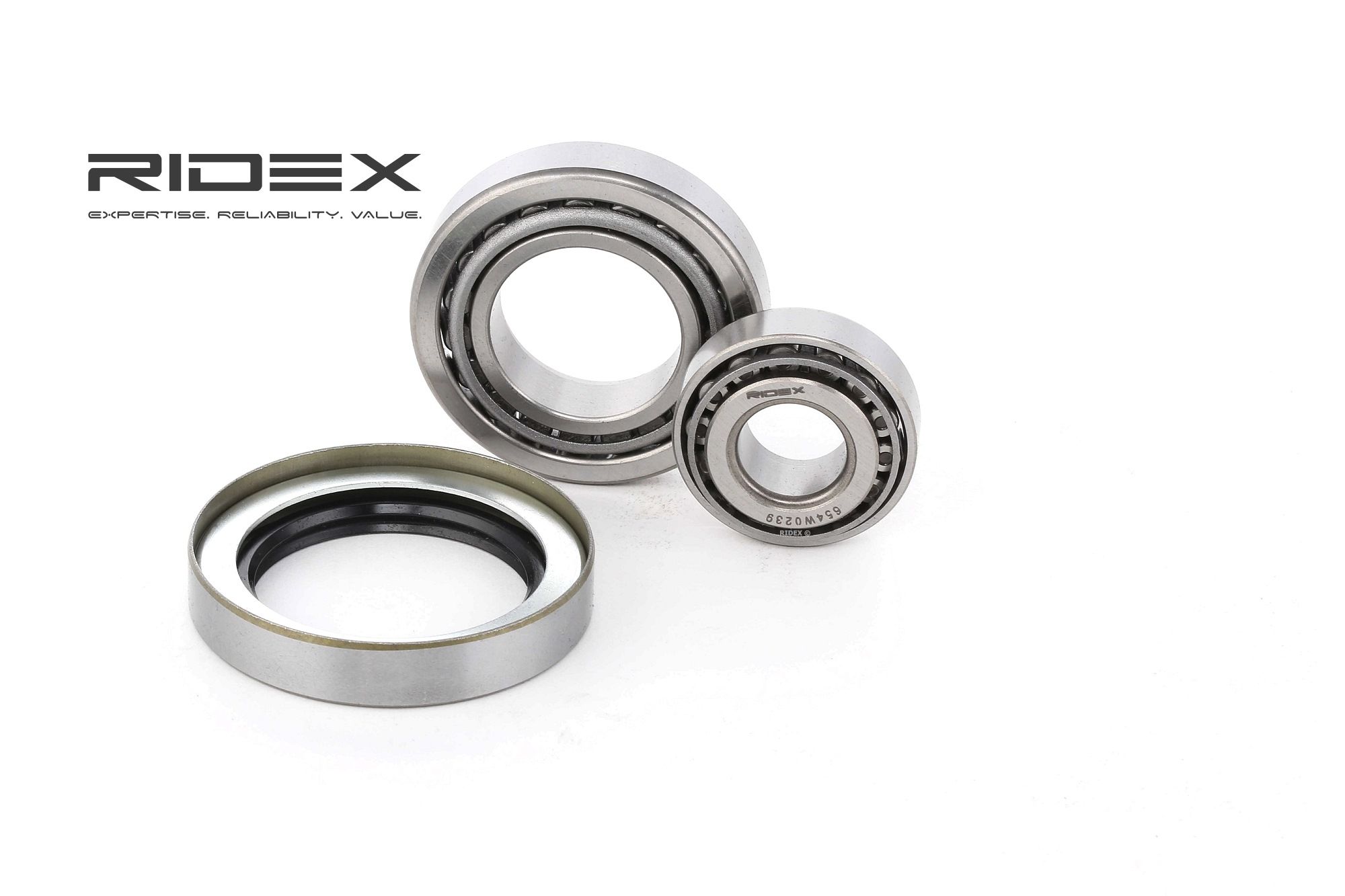 RIDEX 654W0239 Wheel bearing kit Front axle both sides, with attachment material, 50,3, 39,9, 59,1 mm