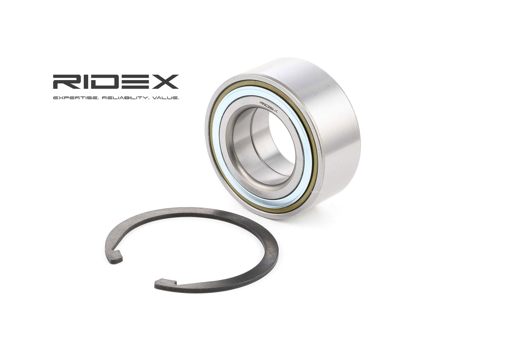 RIDEX 654W0506 Wheel bearing kit Front axle both sides, 80 mm, Angular Ball Bearing