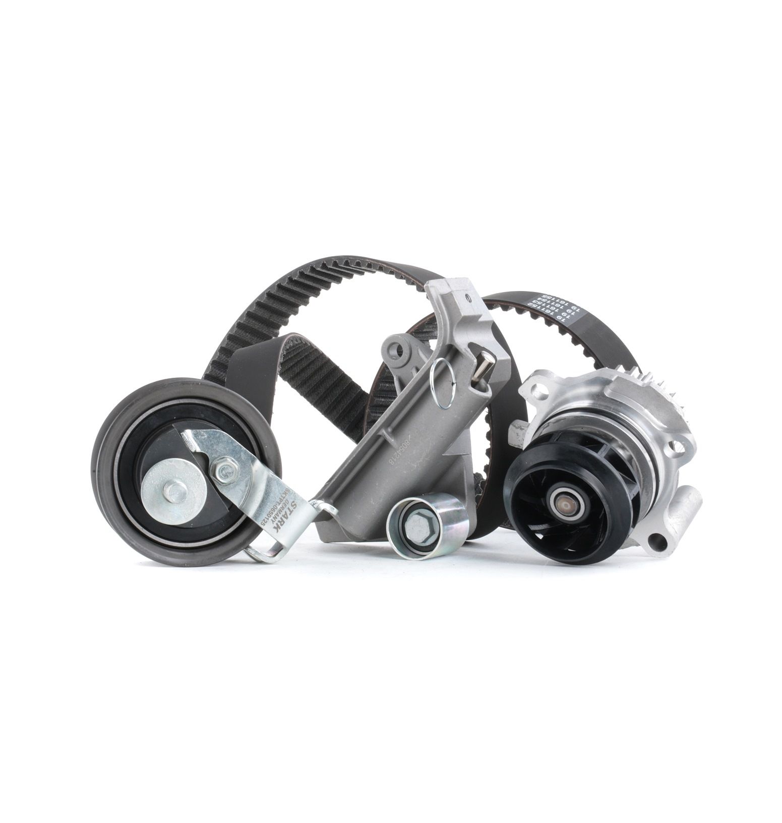 STARK SKWPT-0750089 Water pump and timing belt kit with attachment material, with water pump, with screw, with tensioner pulley damper, Number of Teeth: 150 L: 1200 mm, Width: 23,00, 23 mm