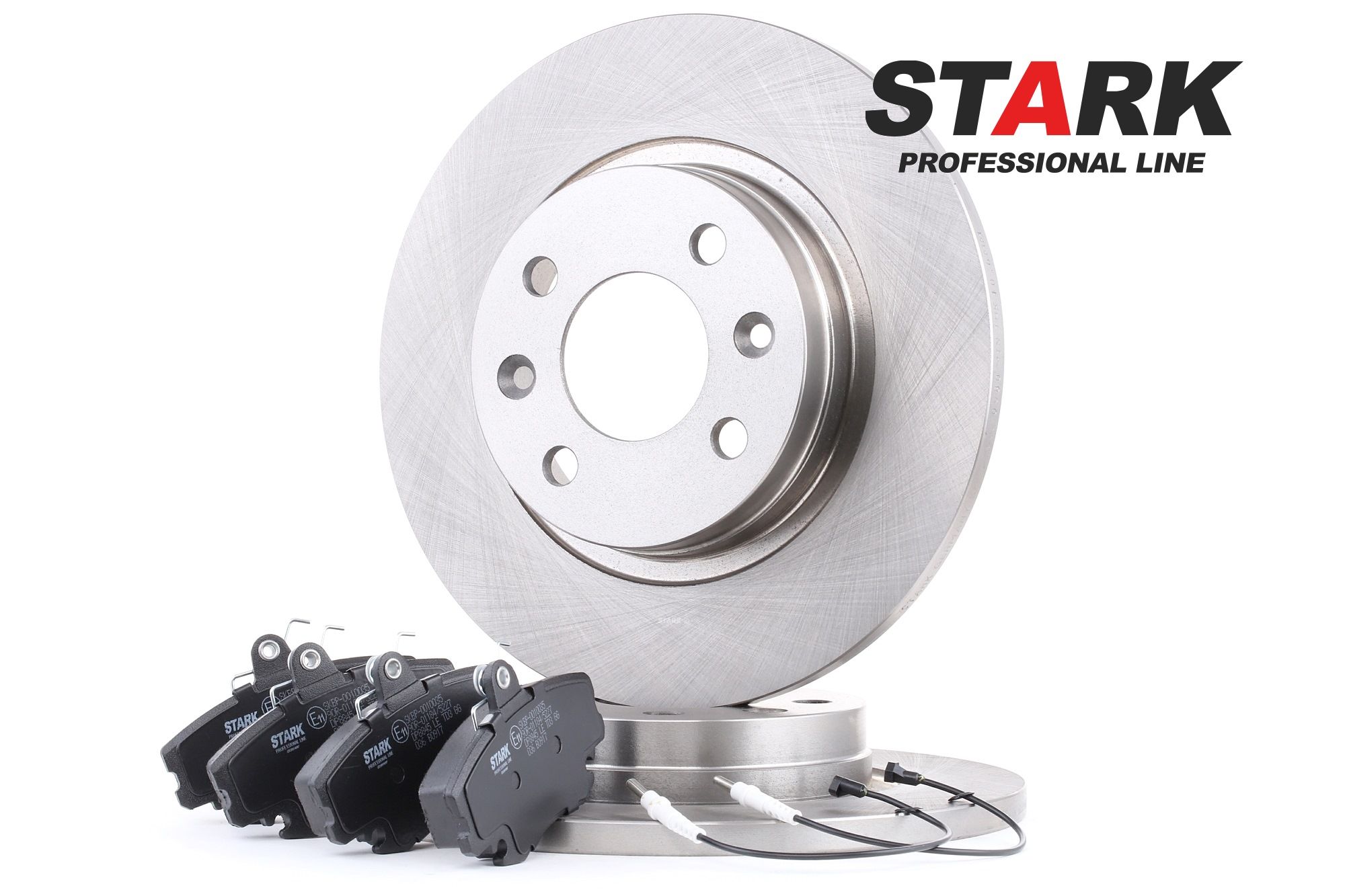 STARK Front Axle, solid Ø: 259mm, Brake Disc Thickness: 12mm Brake discs and pads SKBK-1090124 buy