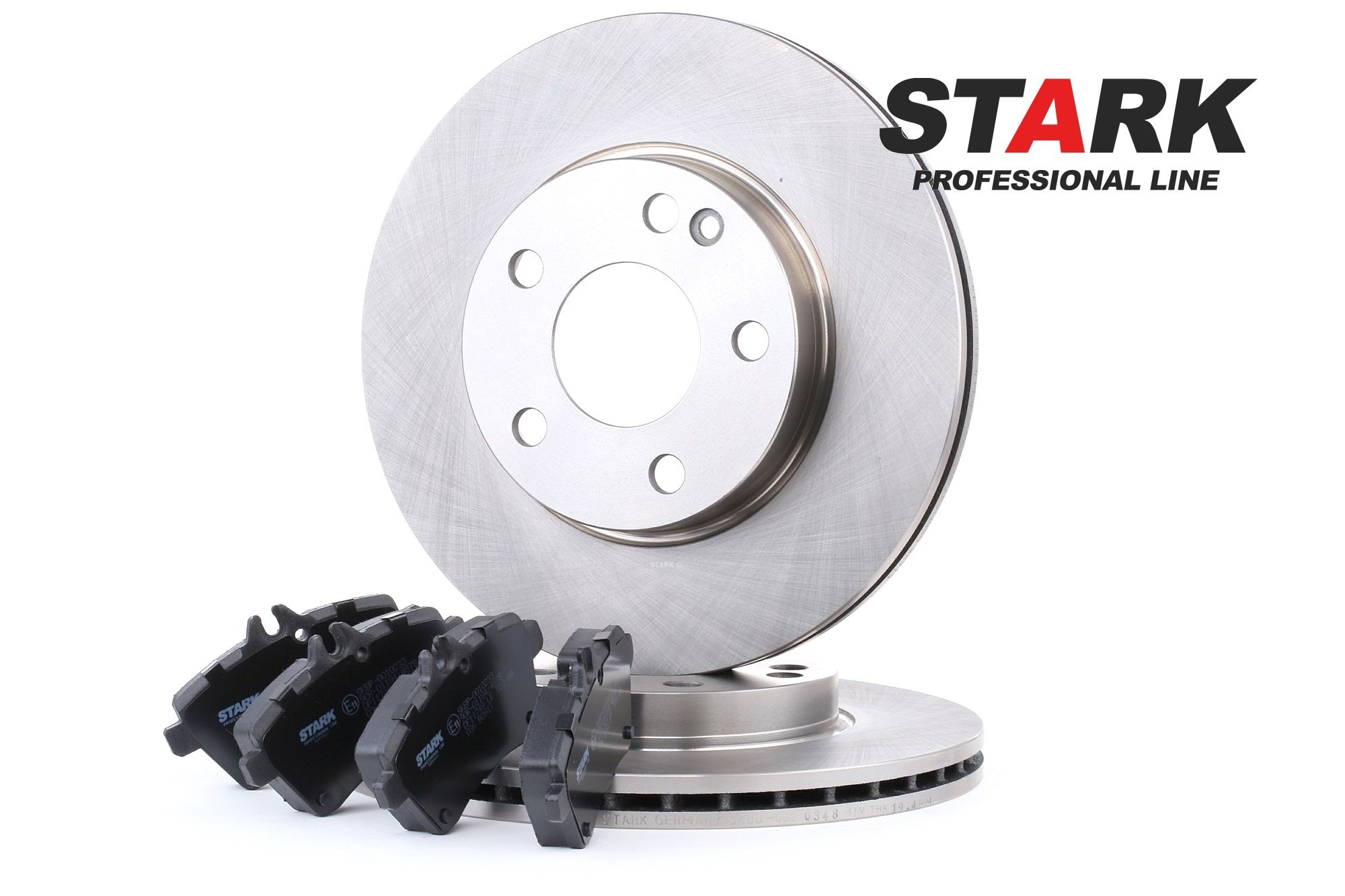 STARK Front Axle, Vented, with anti-squeak plate, prepared for wear indicator, excl. wear warning contact Ø: 276mm, Brake Disc Thickness: 22mm Brake discs and pads SKBK-1090180 buy