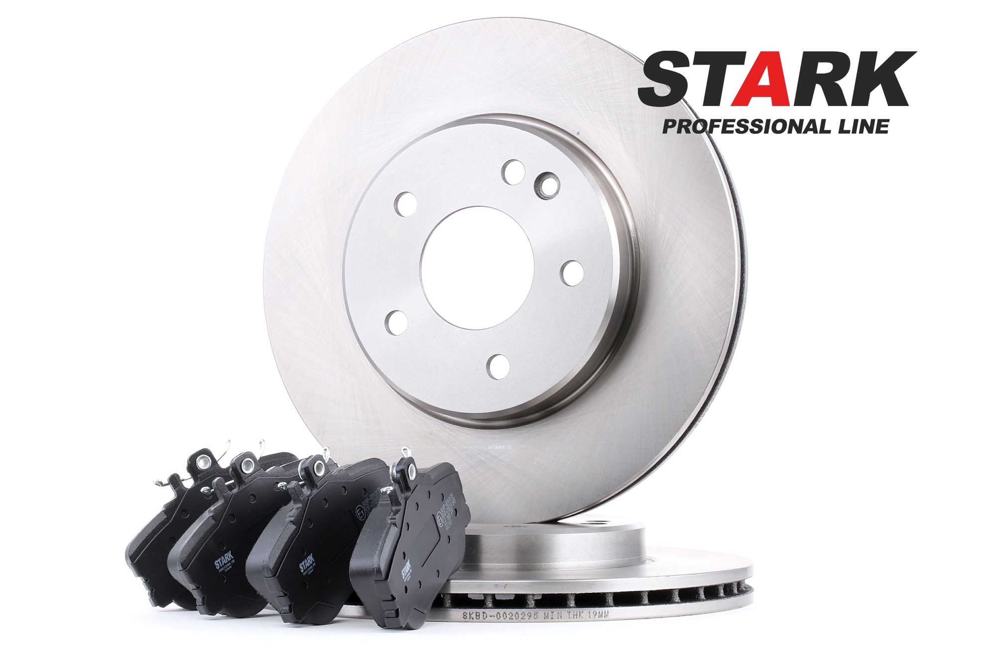 STARK Front Axle, Vented Ø: 284mm, Brake Disc Thickness: 22mm Brake discs and pads SKBK-1090219 buy