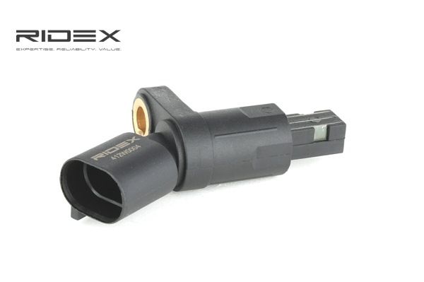412W0004 RIDEX ABS-Sensor hinten, Hinterachse beidseitig, ohne Kabel, für  Fahrzeuge mit ABS, Induktivsensor, passiver Sensor, 2-polig, 1100 Ohm,  37,3mm, 12V, schwarz, Kunststoff