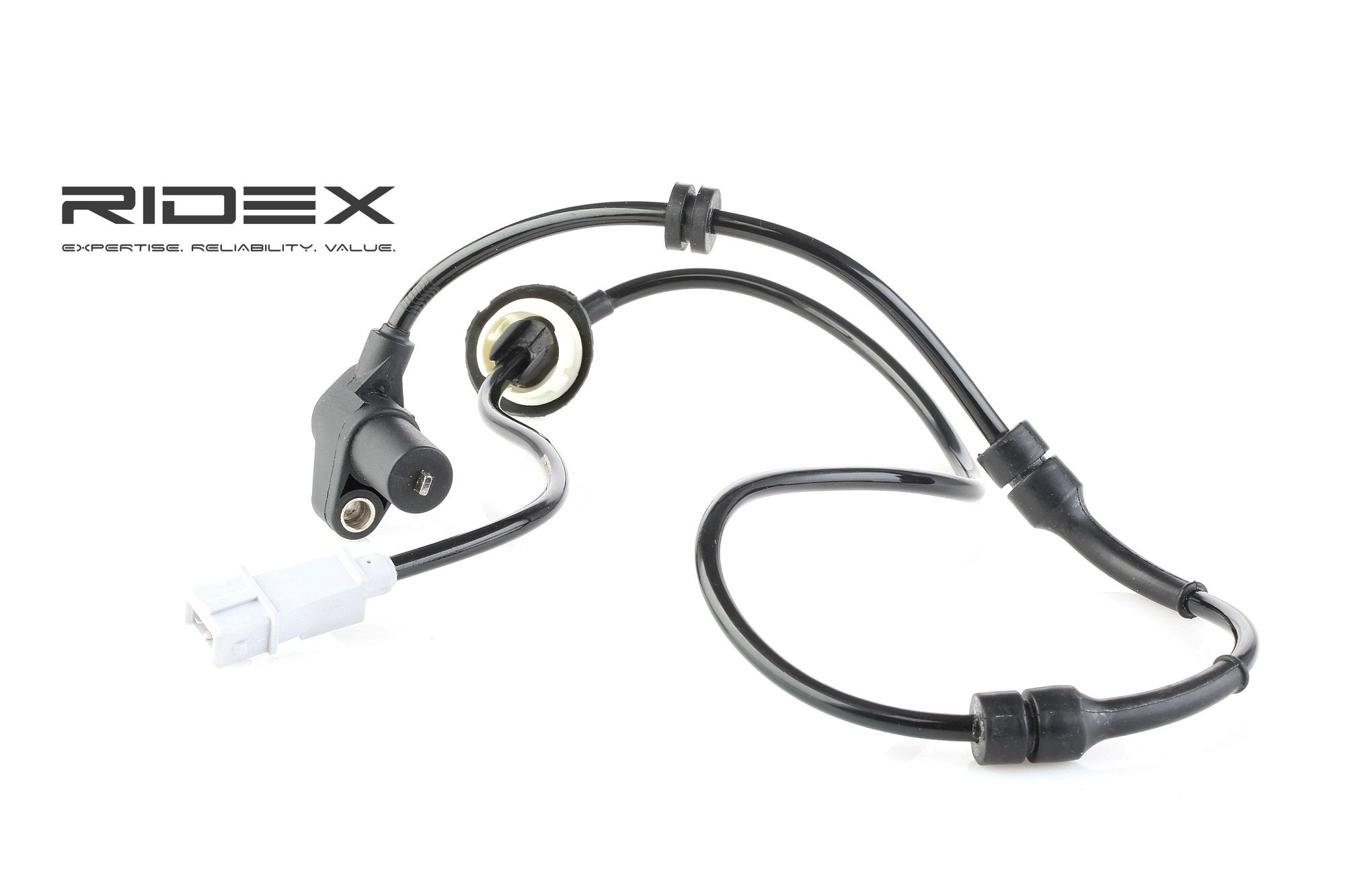 RIDEX 412W0051 ABS sensor Front axle both sides, Inductive Sensor, 2-pin connector, 1030mm, 1,4 kOhm, 1140mm, 25mm, grey, rectangular