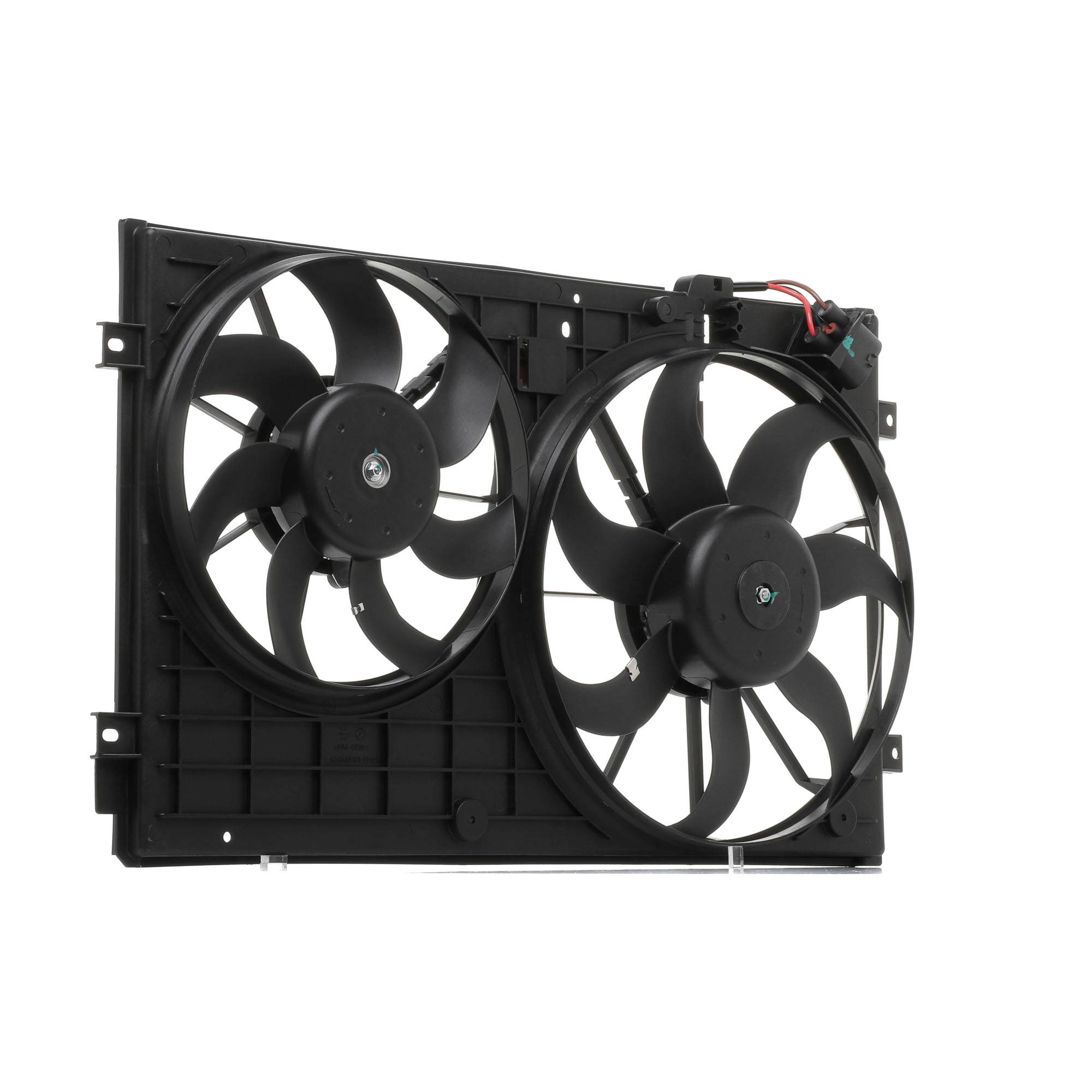 RIDEX 508R0027 Fan, radiator Ø: 360/295 mm, 12V, 220/150W, oval, with radiator fan shroud, with control unit