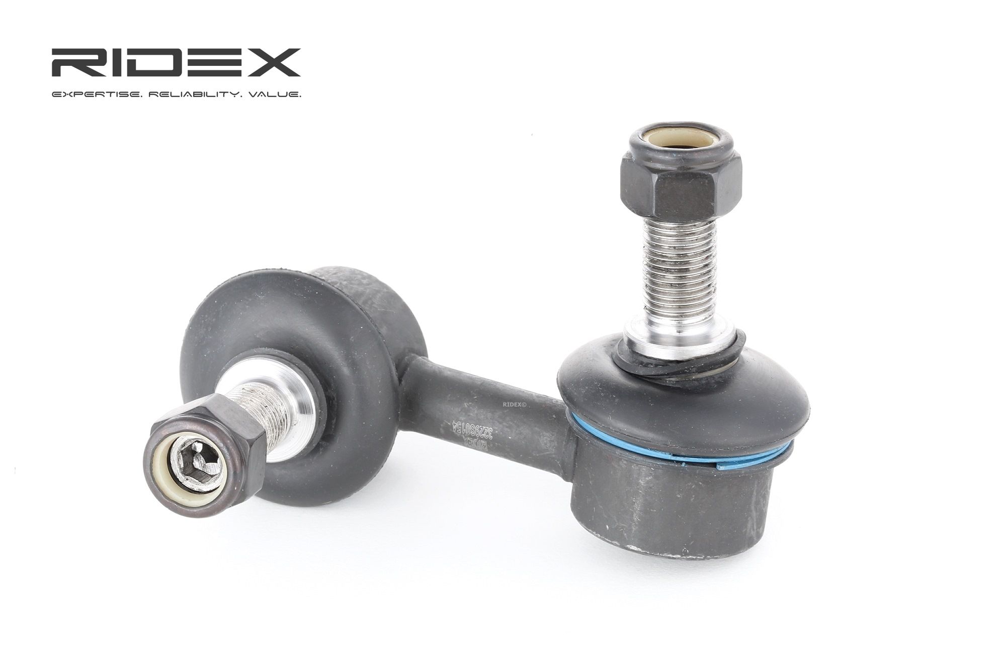 RIDEX 3229S0154 Anti-roll bar link Front Axle Left, 65mm, M12*1.25 , with accessories, Steel , for left-hand/right-hand drive vehicles