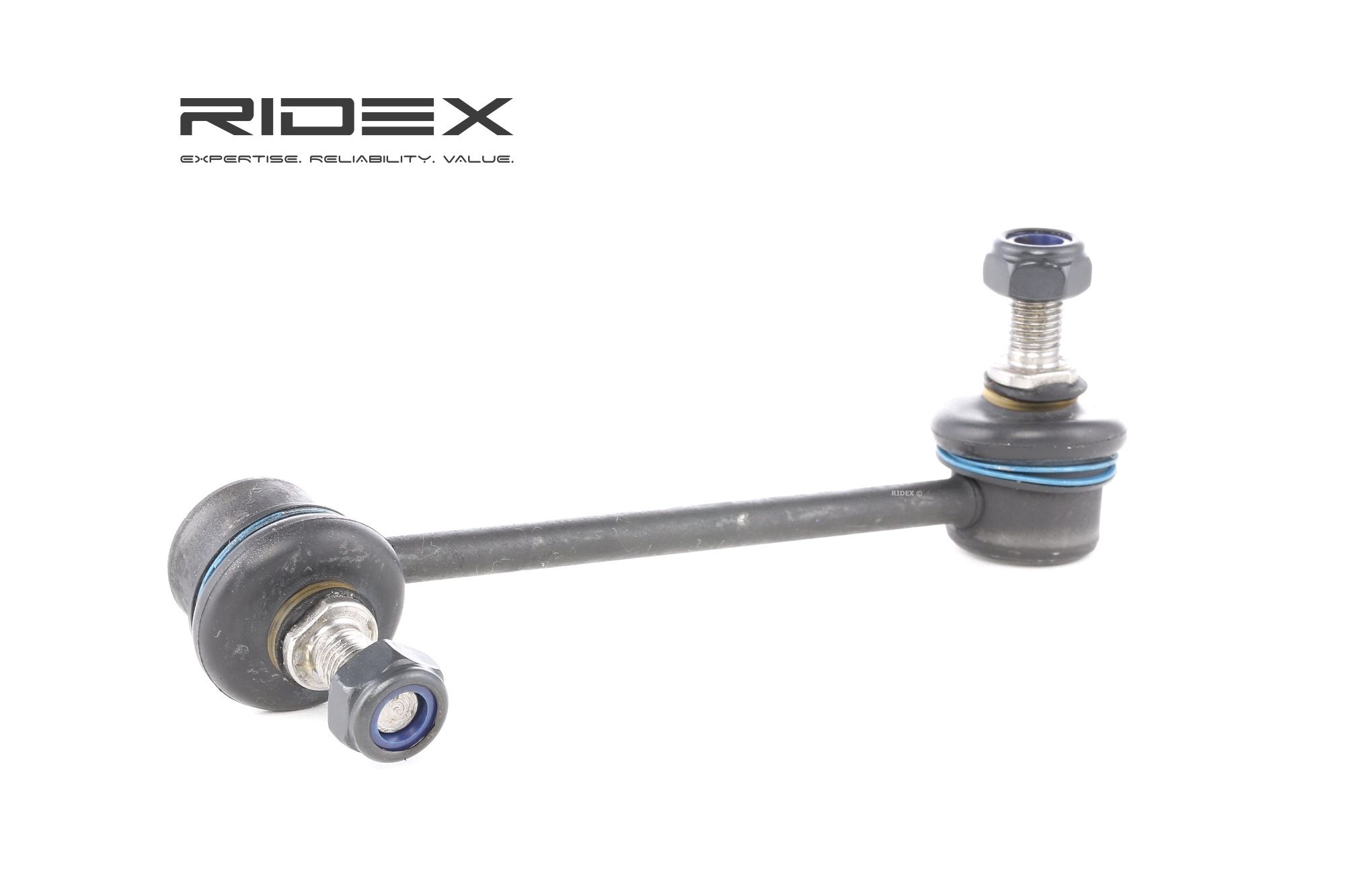 RIDEX 3229S0170 Anti-roll bar link Front Axle Right, 150mm, MM10X1.25R, Steel