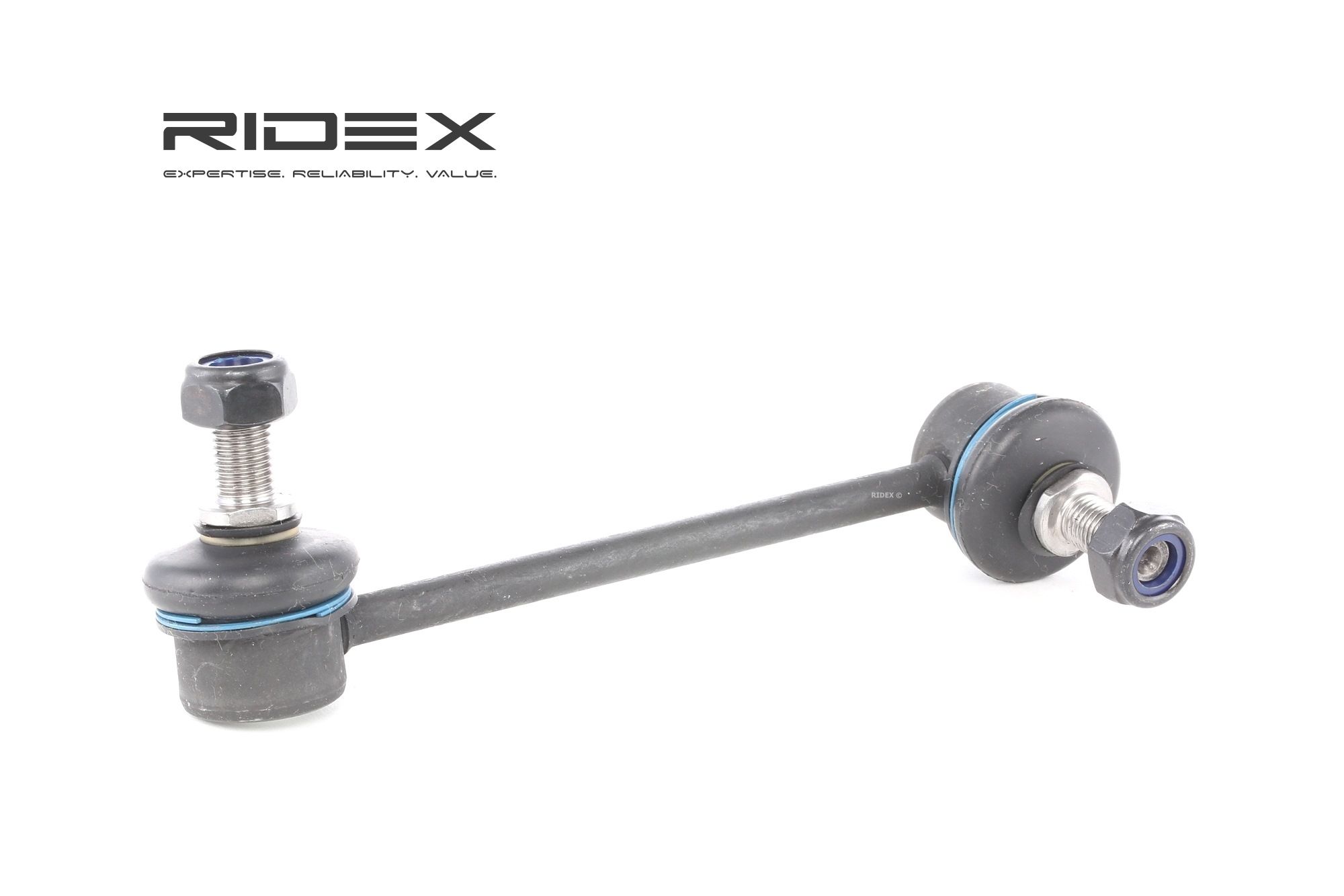 3229S0153 RIDEX Drop links OPEL Front Axle Left, 150mm, MM10X1.5R, Steel