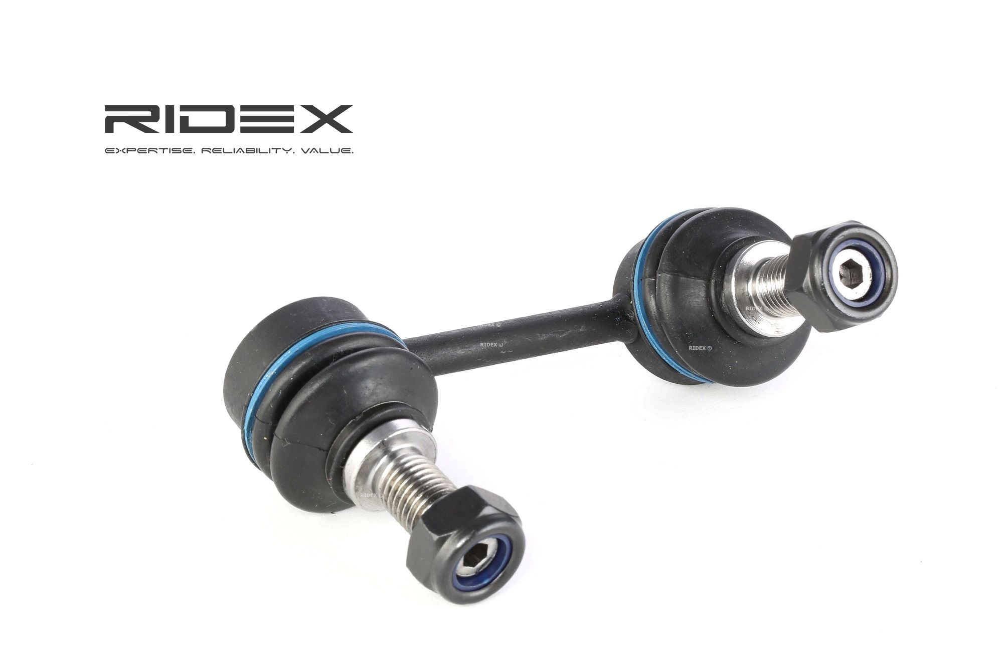 RIDEX 3229S0374 Anti-roll bar link Rear Axle Left, 86mm, M12x1.5