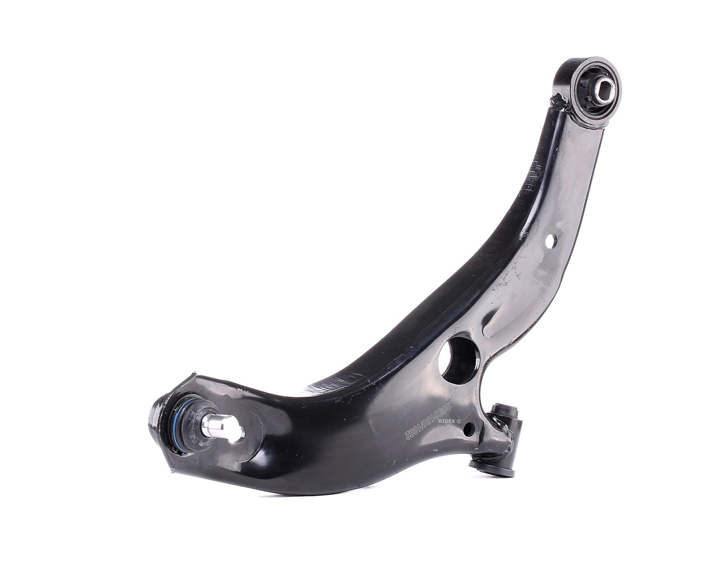 RIDEX 273C0134 Suspension arm with ball joint, with rubber mount, Front Axle, Right, Lower, Control Arm, Sheet Steel, Cone Size: 18 mm
