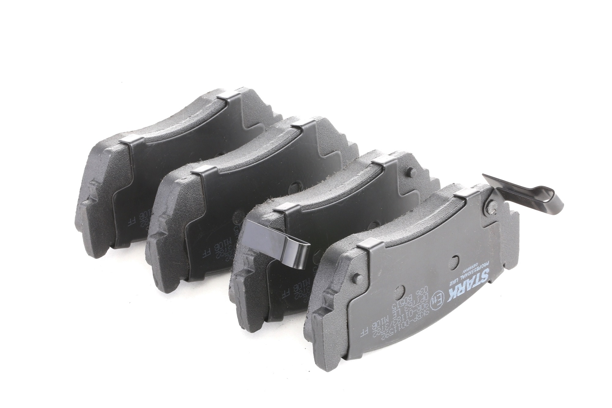STARK SKBP-0011592 Brake pad set Front Axle, Low-Metallic, with acoustic wear warning, without accessories