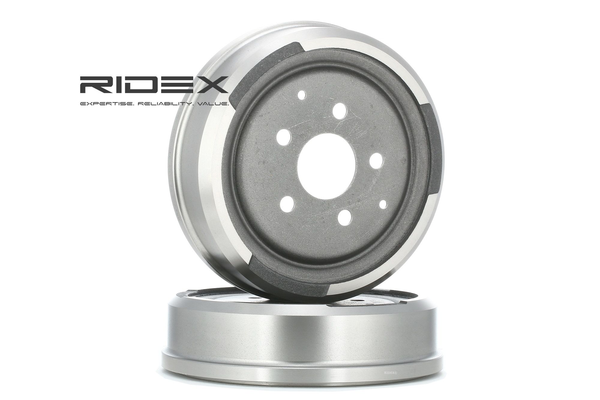 RIDEX 123B0066 originali VOLKSWAGEN Coppia tamburi freno senza anello sensore ABS, senza cuscinetto ruota, senza mozzo portaruota, 286mm, Assale posteriore