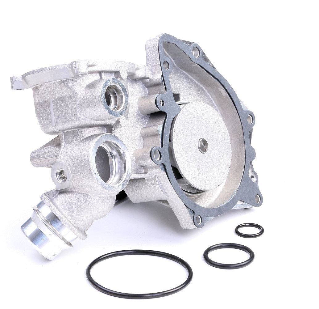 RIDEX 1260W0123 Water pump Cast Aluminium, without belt pulley, with gaskets/seals, with flange, Mechanical, Metal